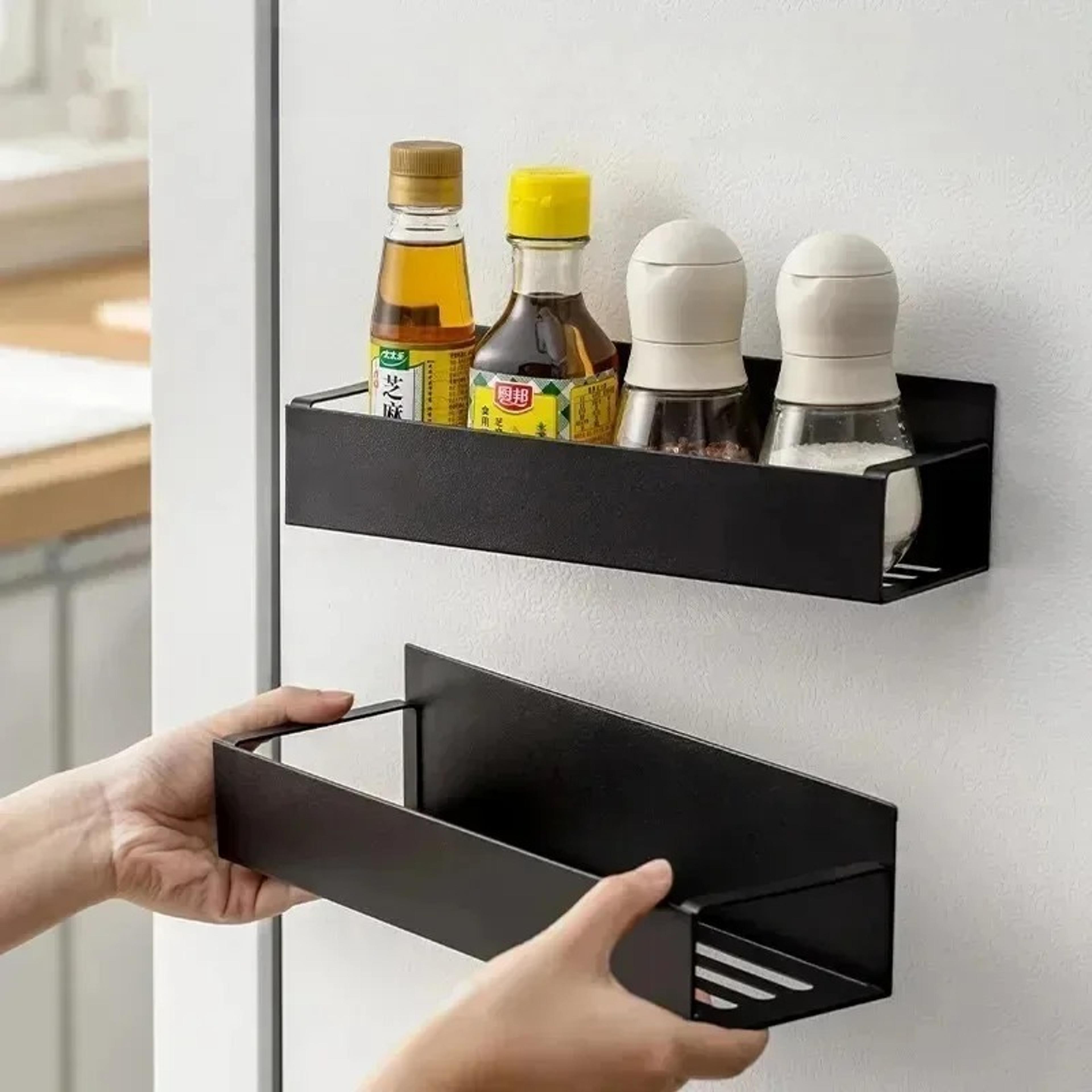 magnetic spice rack for refrigerator space saving kitchen organizer shelf
