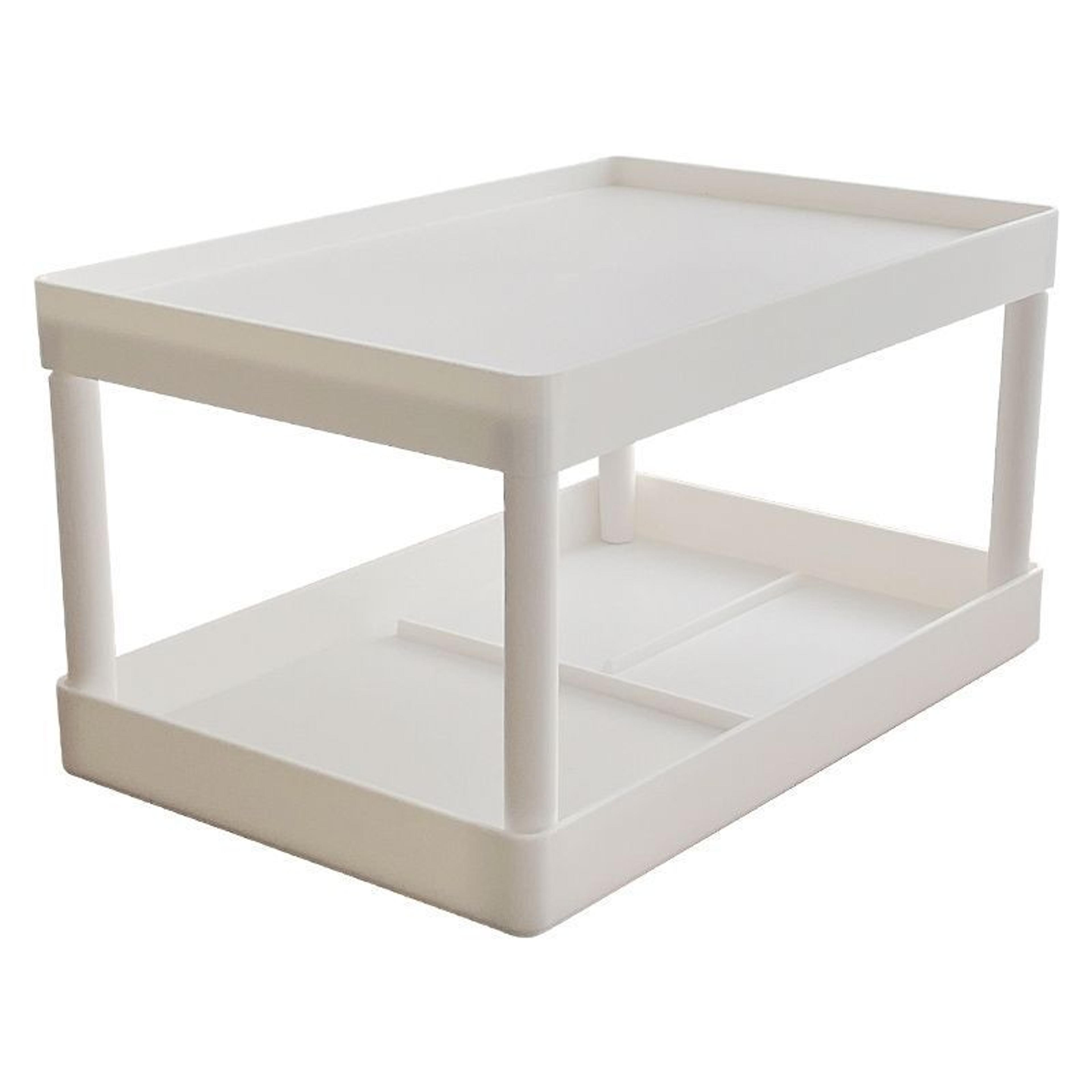2 tier desktop organizer space saving cosmetic and office storage rack