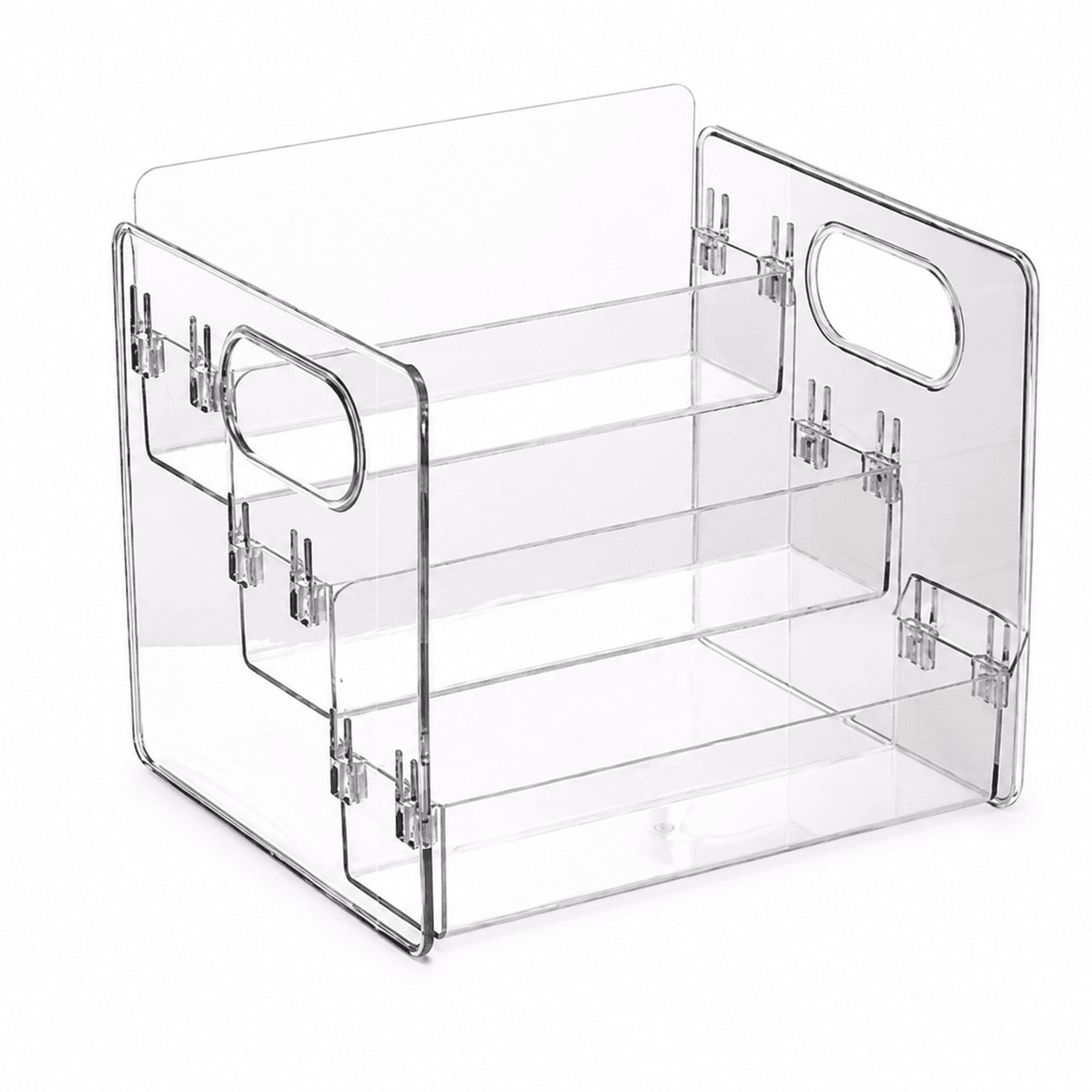 acrylic makeup organizer clear slanted vanity storage basket for cosmetics and skincare