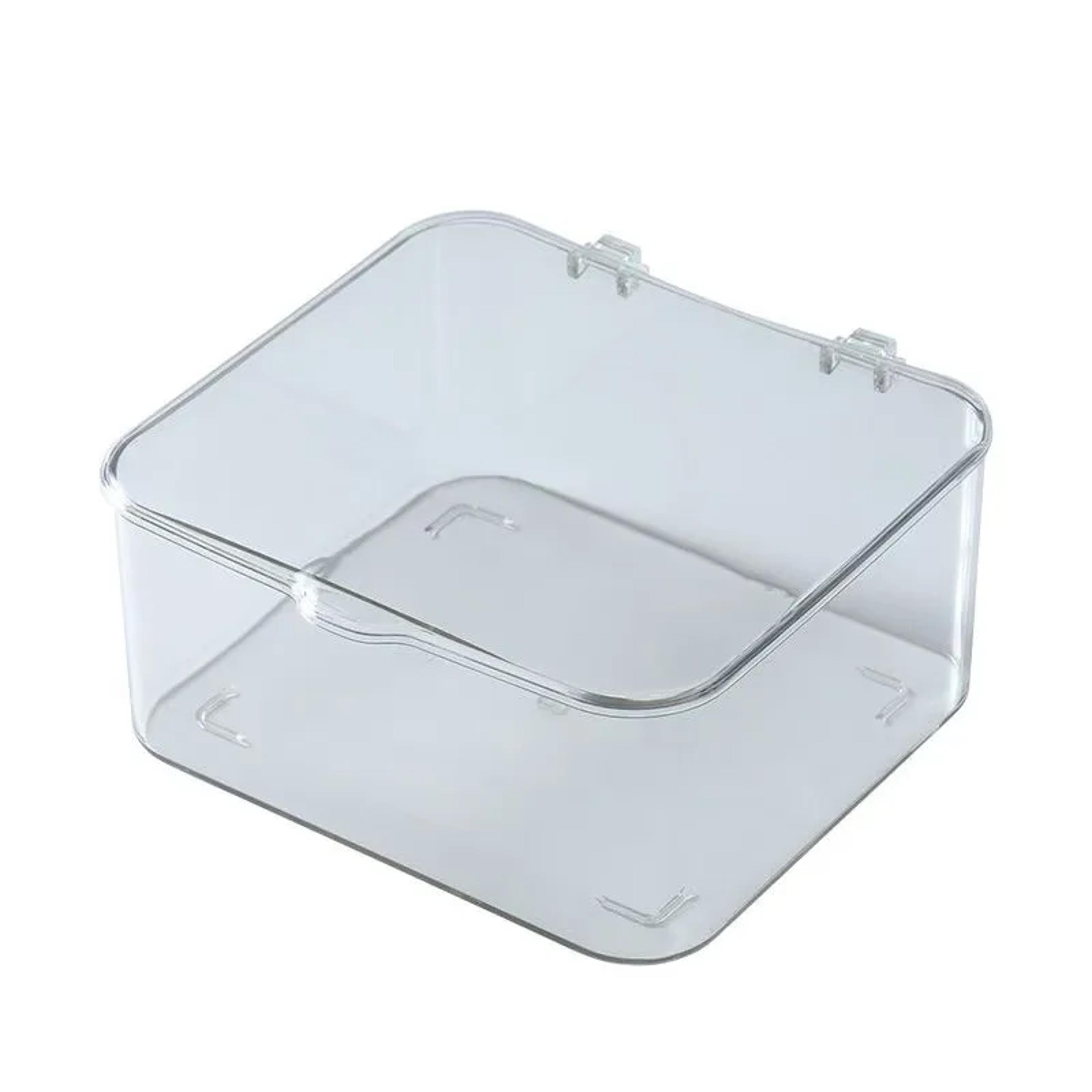 clear flip top storage box stackable desktop organizer with dustproof lid
