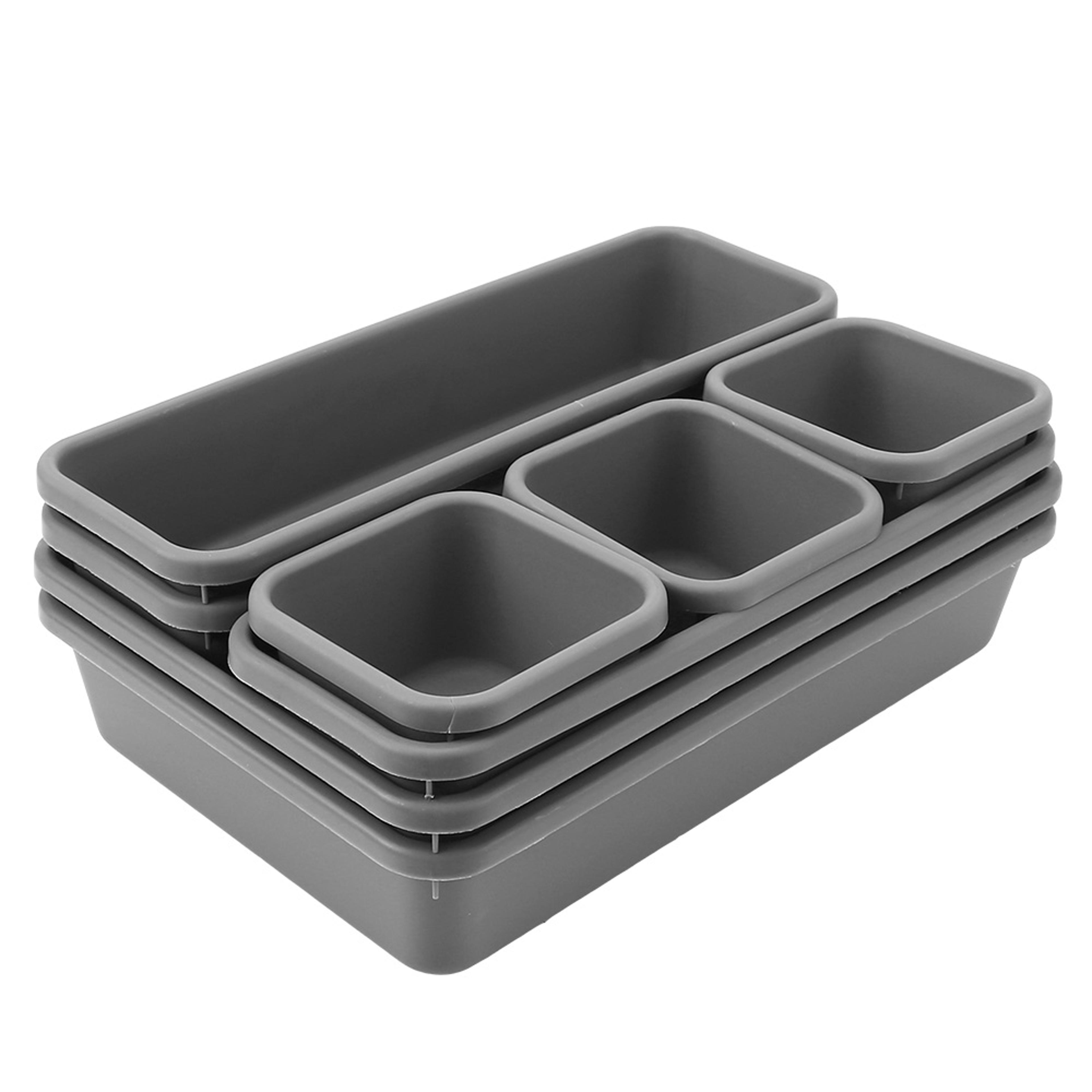 8 piece modular drawer organizer set for makeup kitchen bathroom and office storage