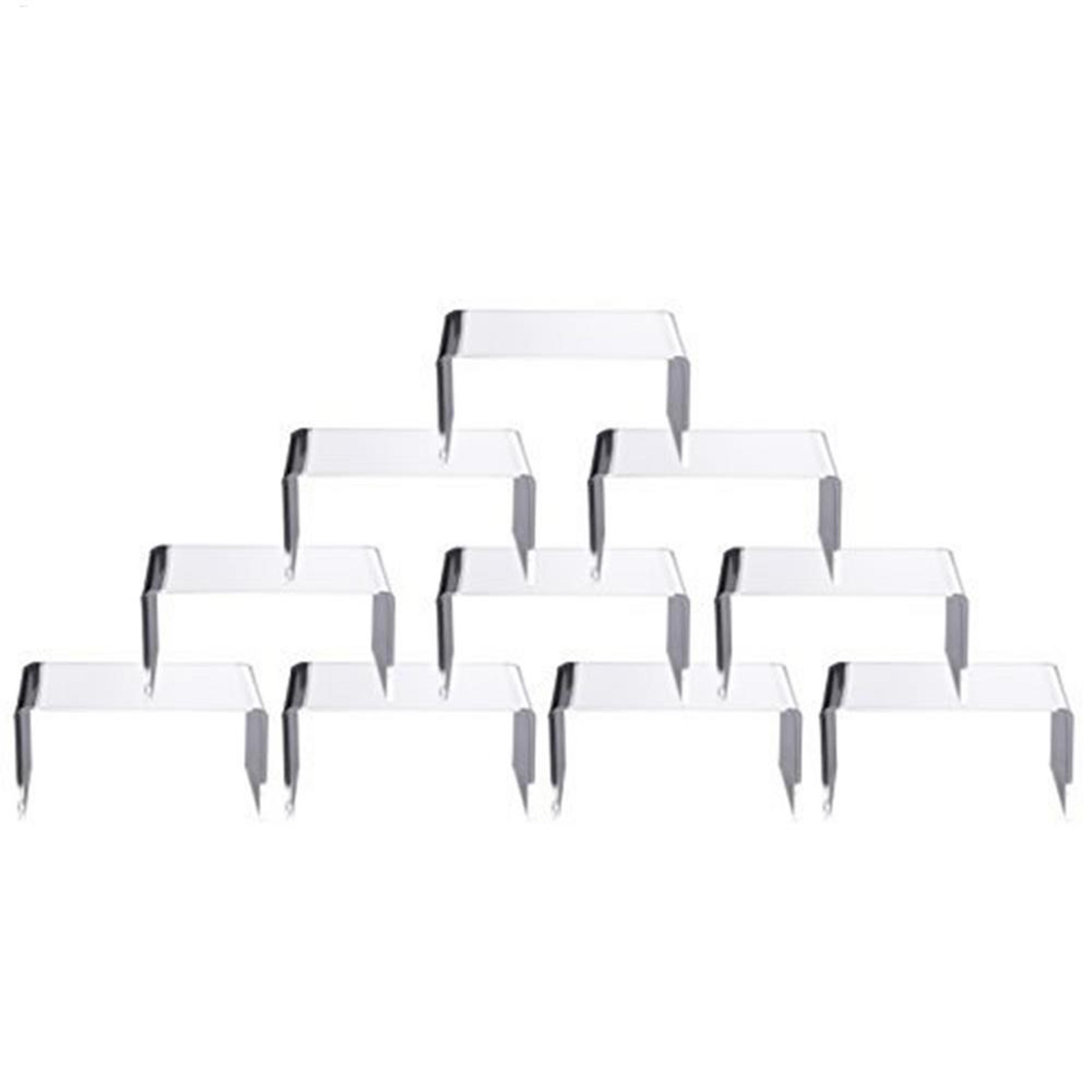 10pcs stackable clear acrylic display risers for makeup jewelry and collectibles