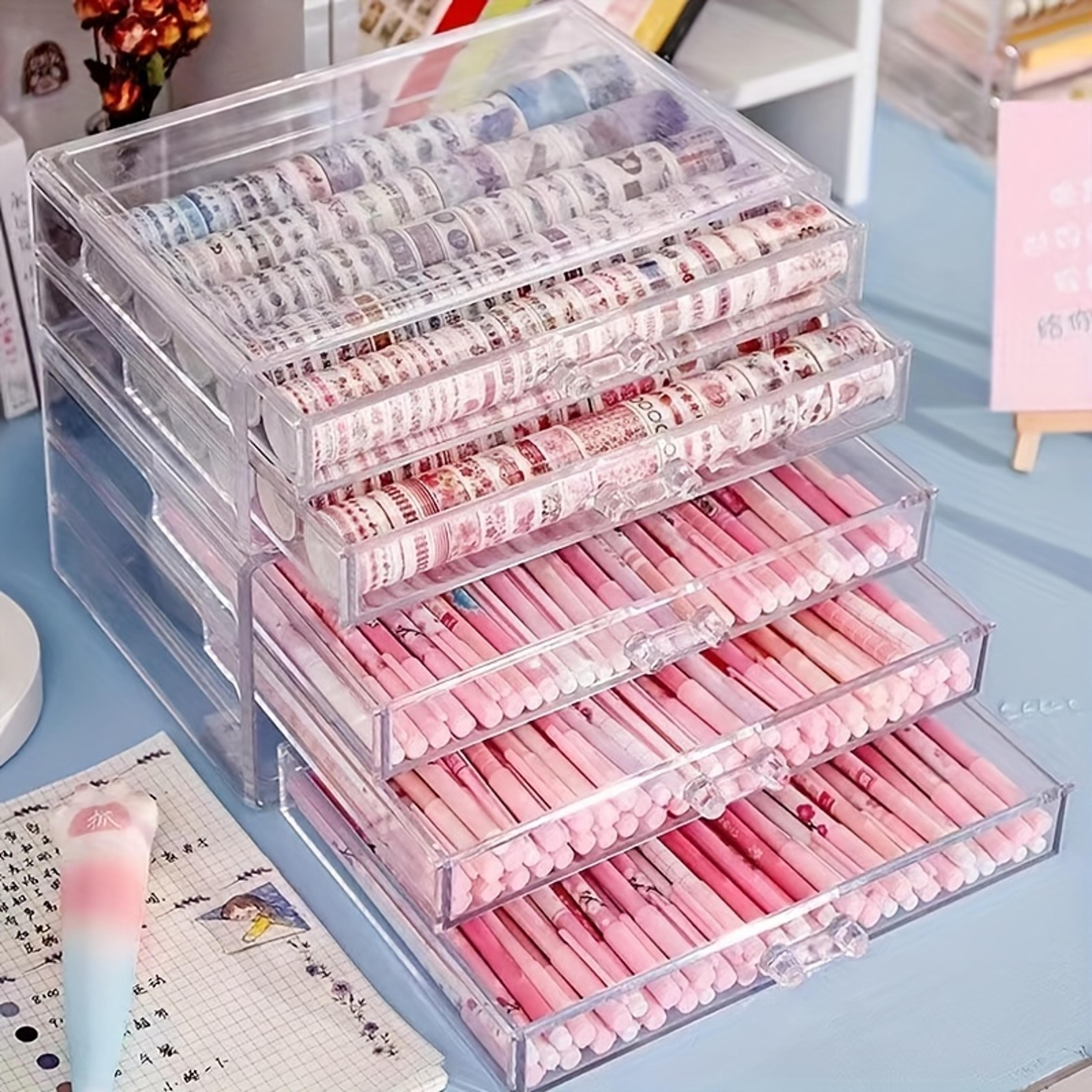clear acrylic desk organizer with drawers 3 or 5 layer office storage caddy