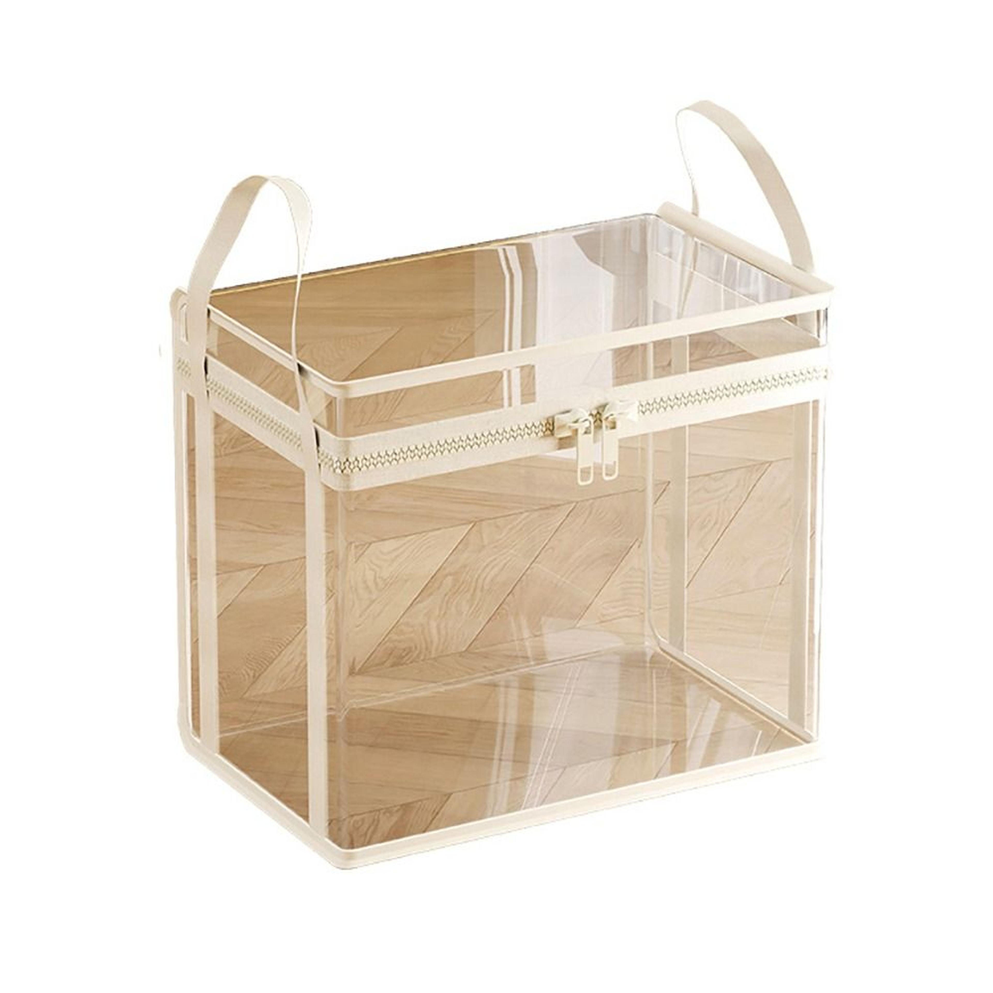 clear doll storage bag large capacity stackable toy organizer with zipper handles