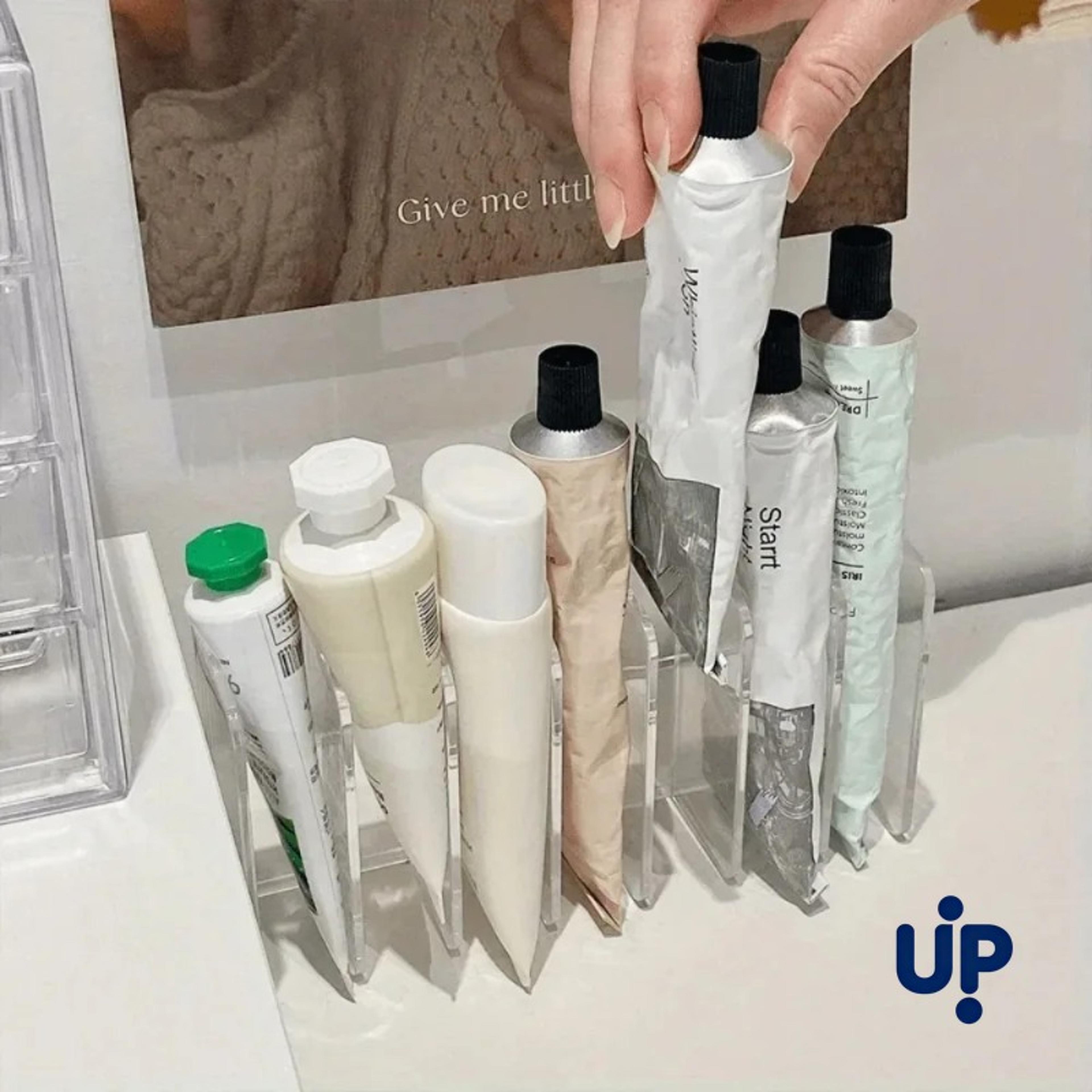 7 slot clear makeup organizer cosmetic vanity storage holder