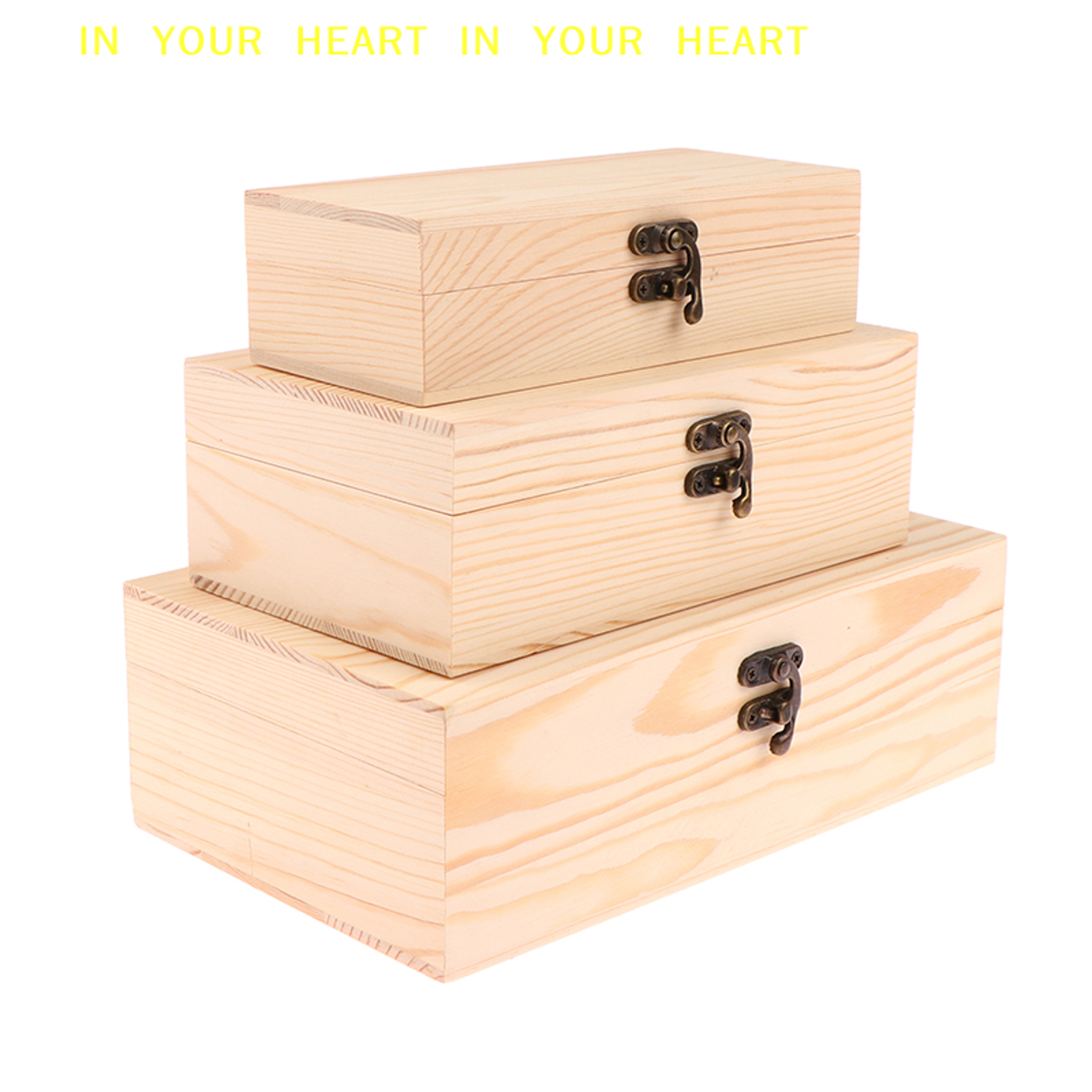 rustic wooden storage box with lock jewelry and keepsake organizer
