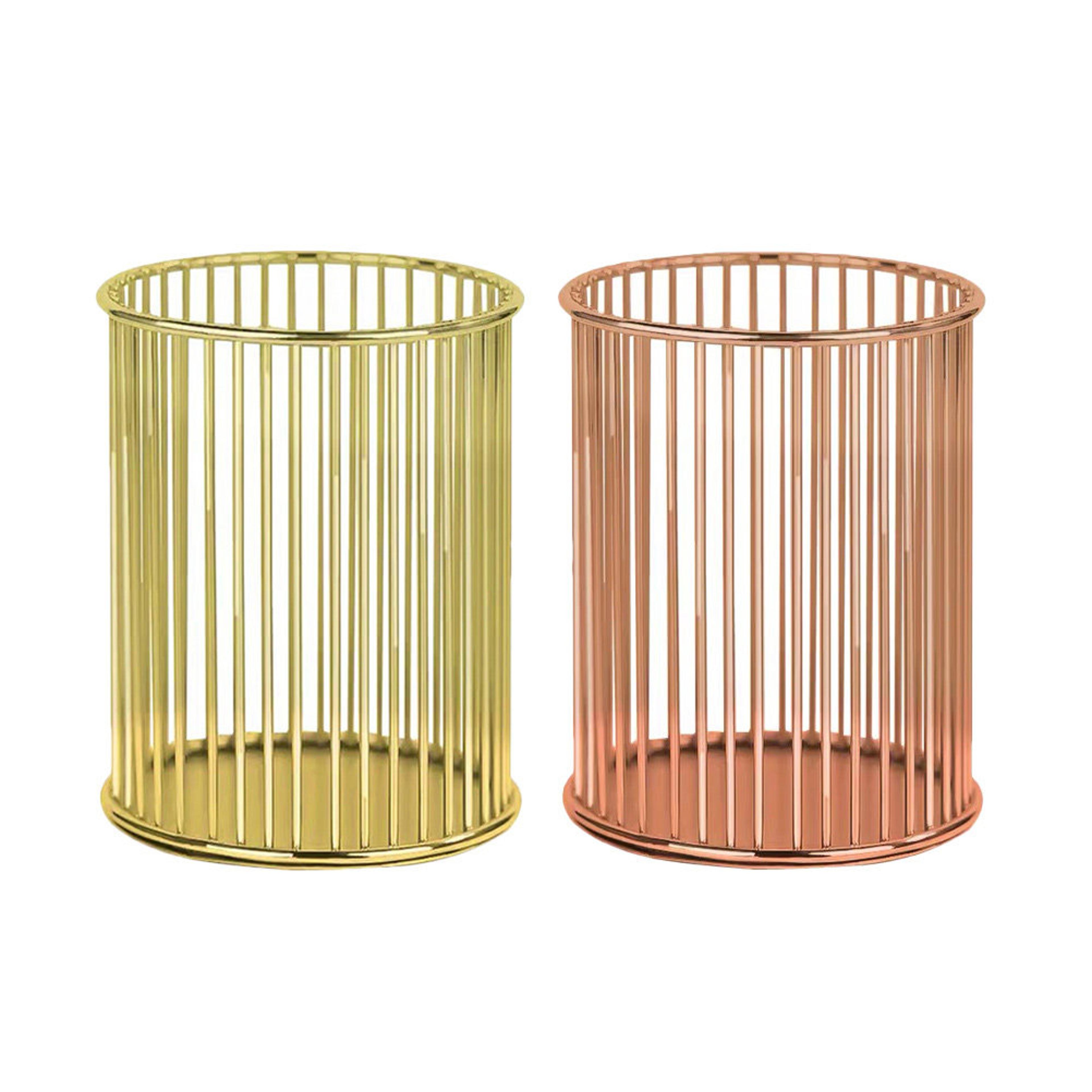 2pcs rose gold pen holder and makeup brush organizer for desk and vanity