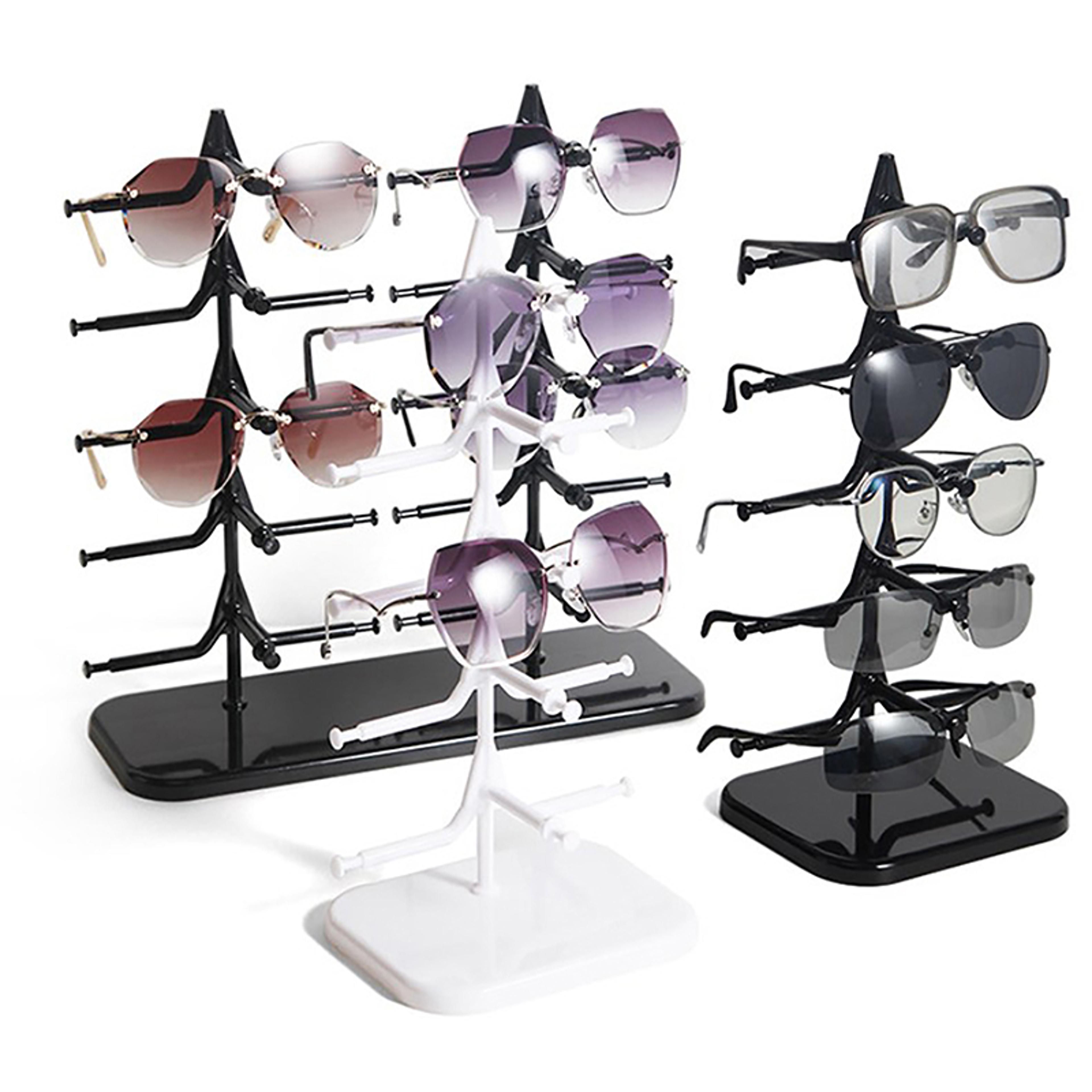 5 pair sunglasses display stand space saving eyeglass organizer rack