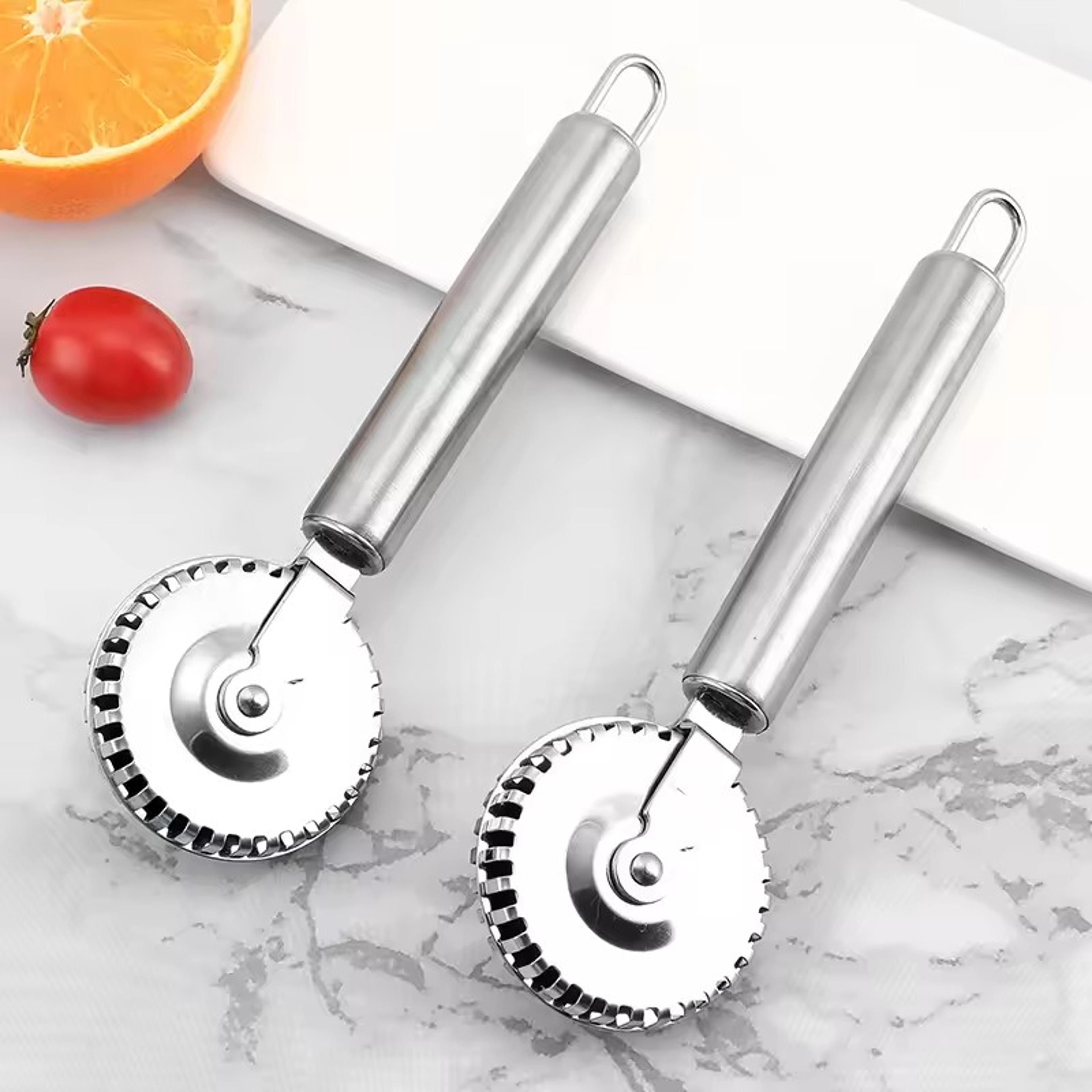 stainless steel ravioli cutter wheel pasta cutter and pastry crimper