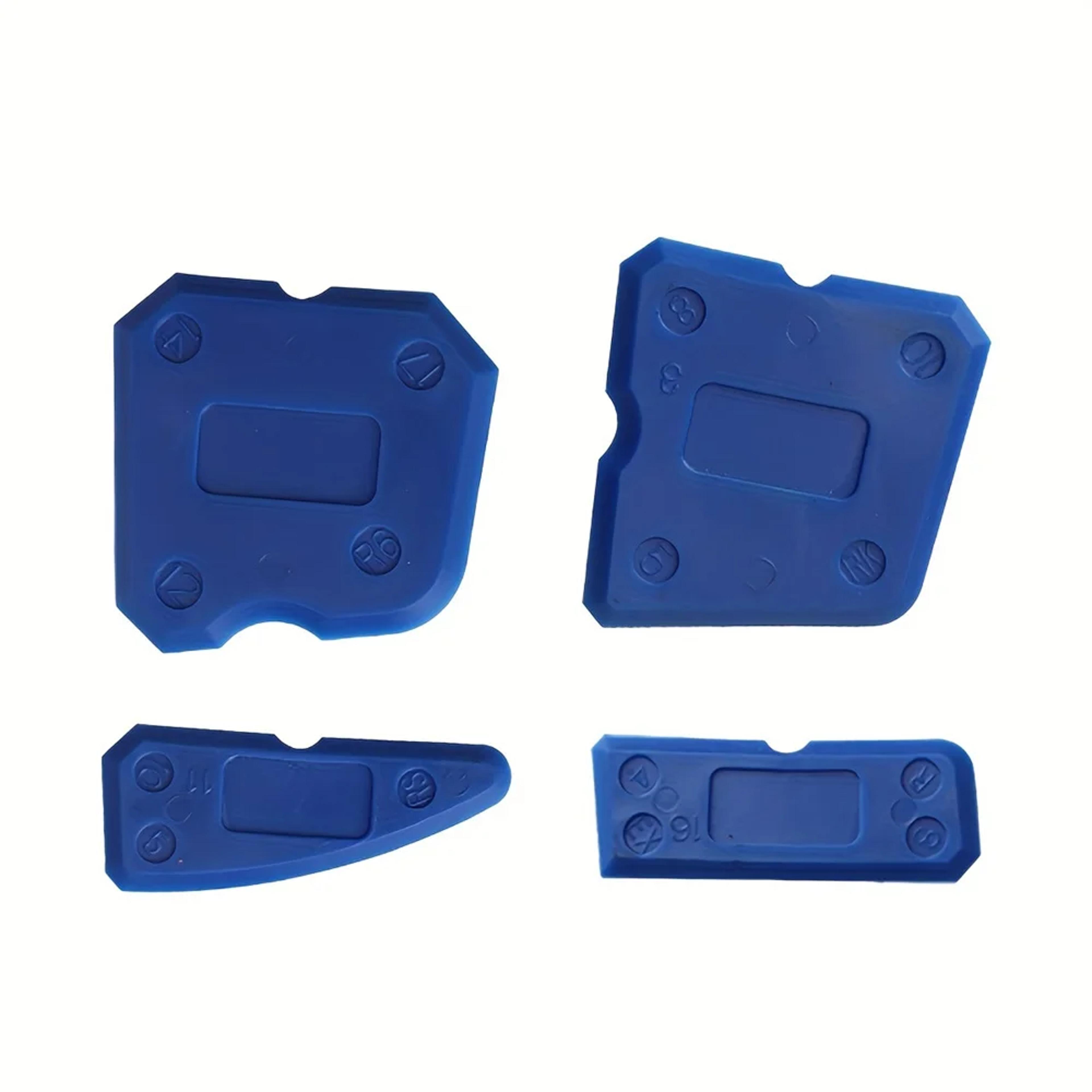 4 piece silicone caulking tool kit with sealant smoother and grout scraper