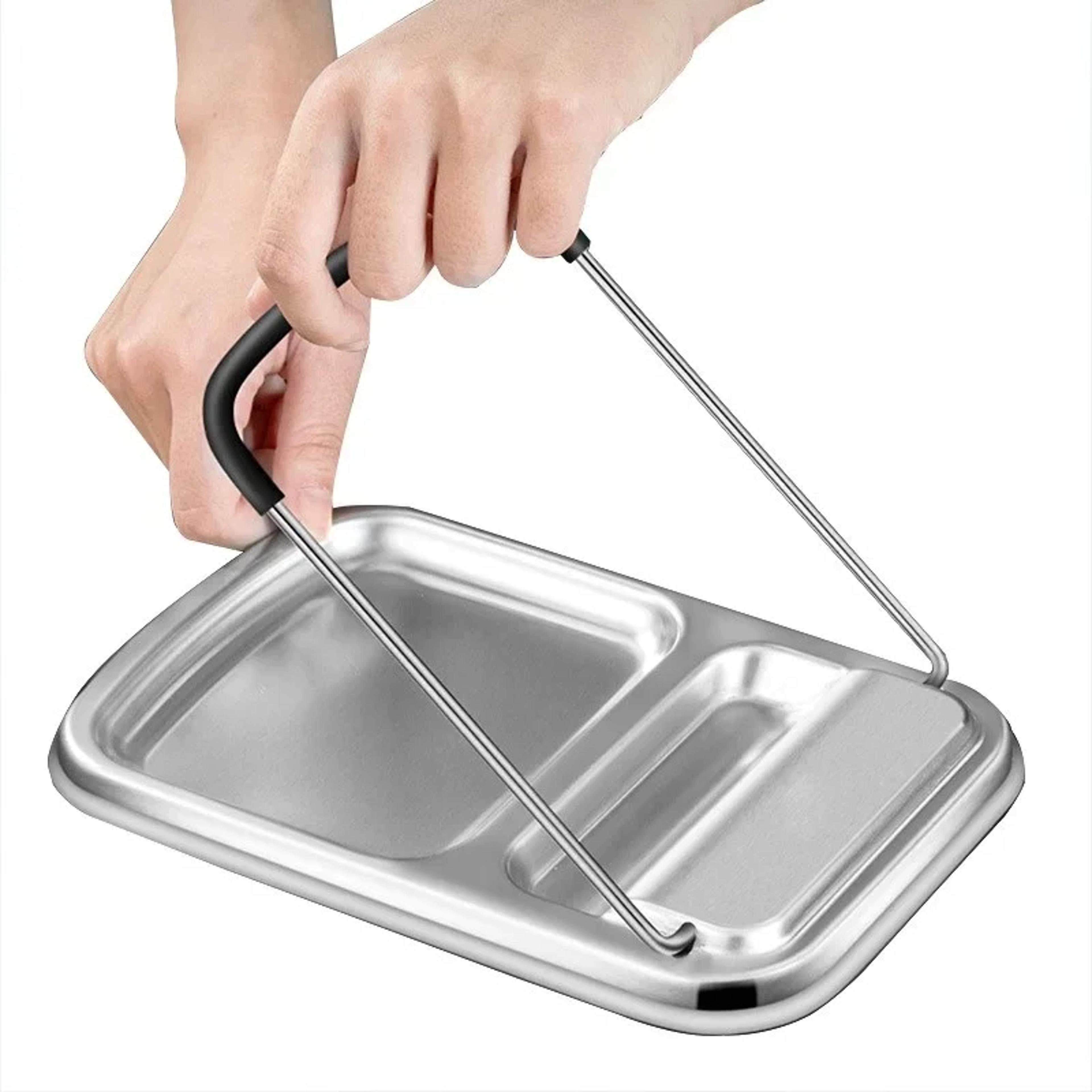 foldable 304 stainless steel pot lid holder and kitchen utensil organizer rack
