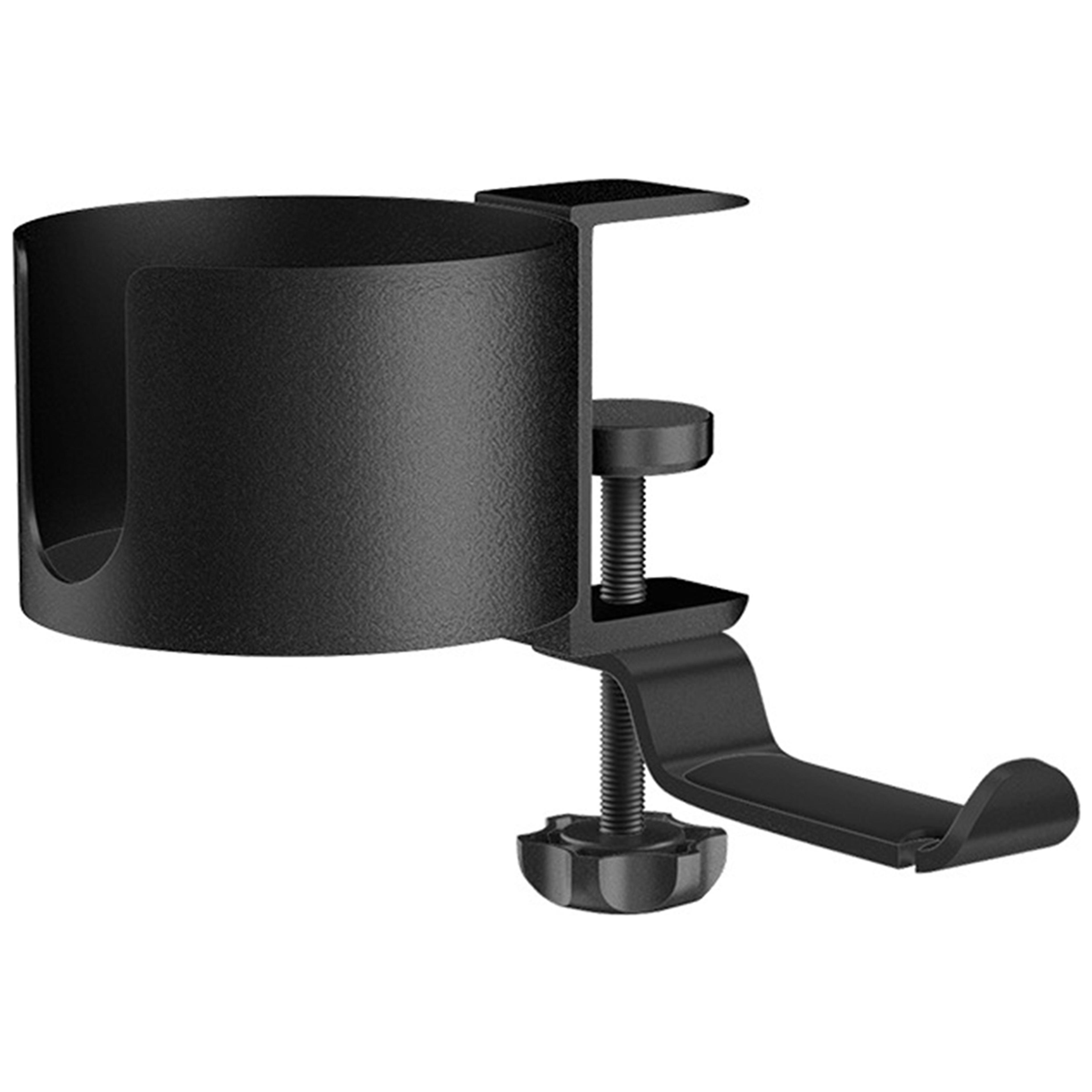 desk cup holder with 360 rotating headphone hanger