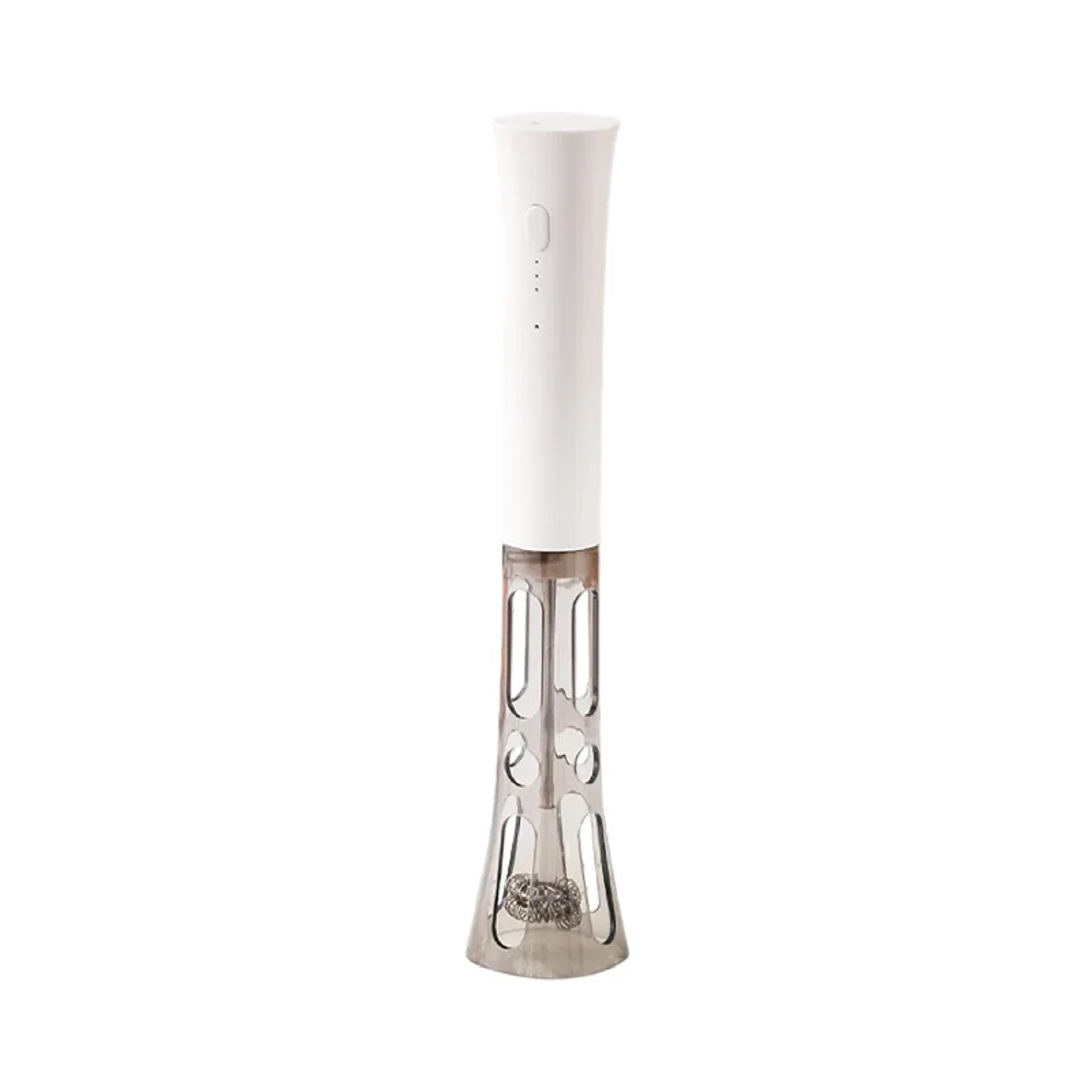 3 speed rechargeable electric milk frother with dual whisk heads