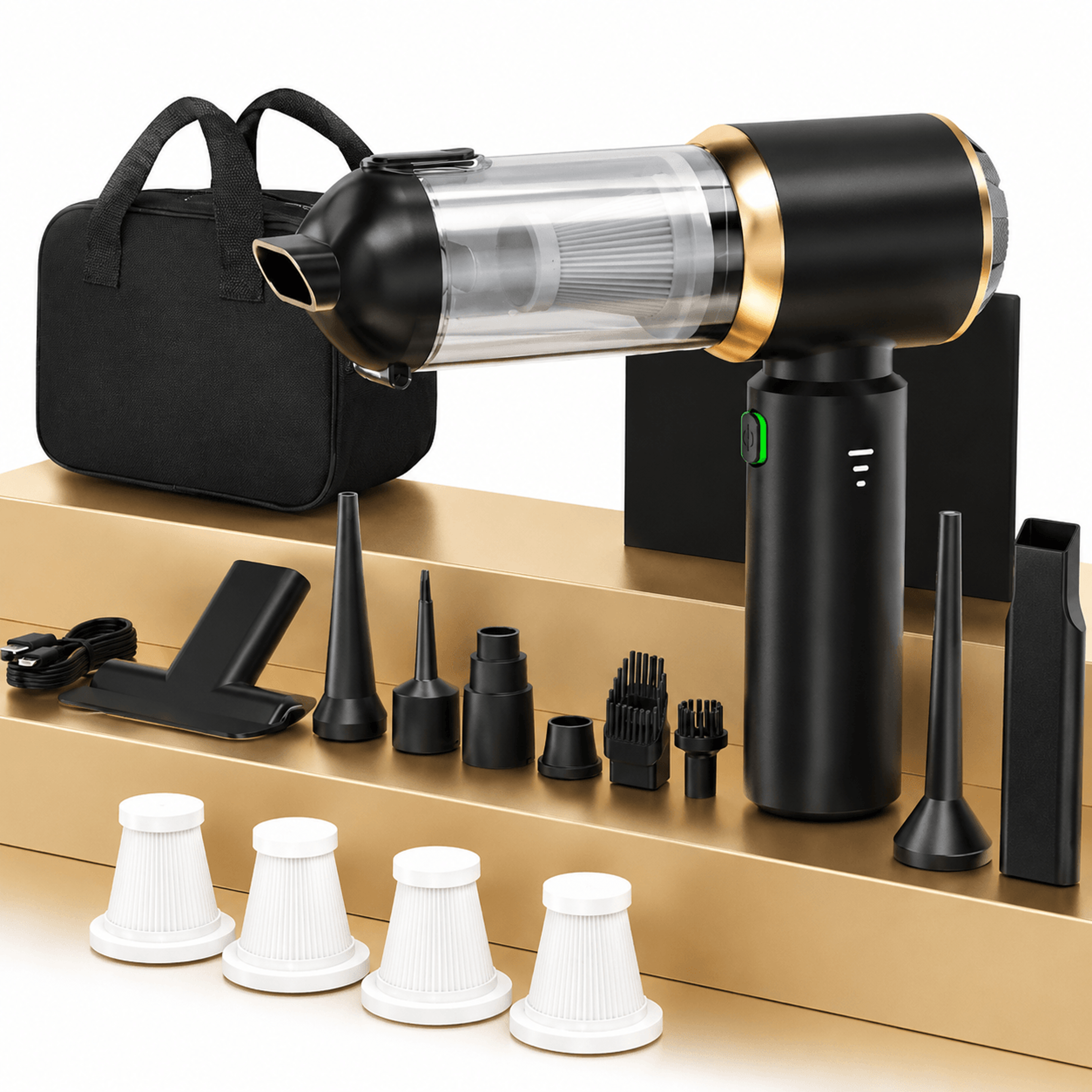 cordless car vacuum cleaner with air blower and brushless motor