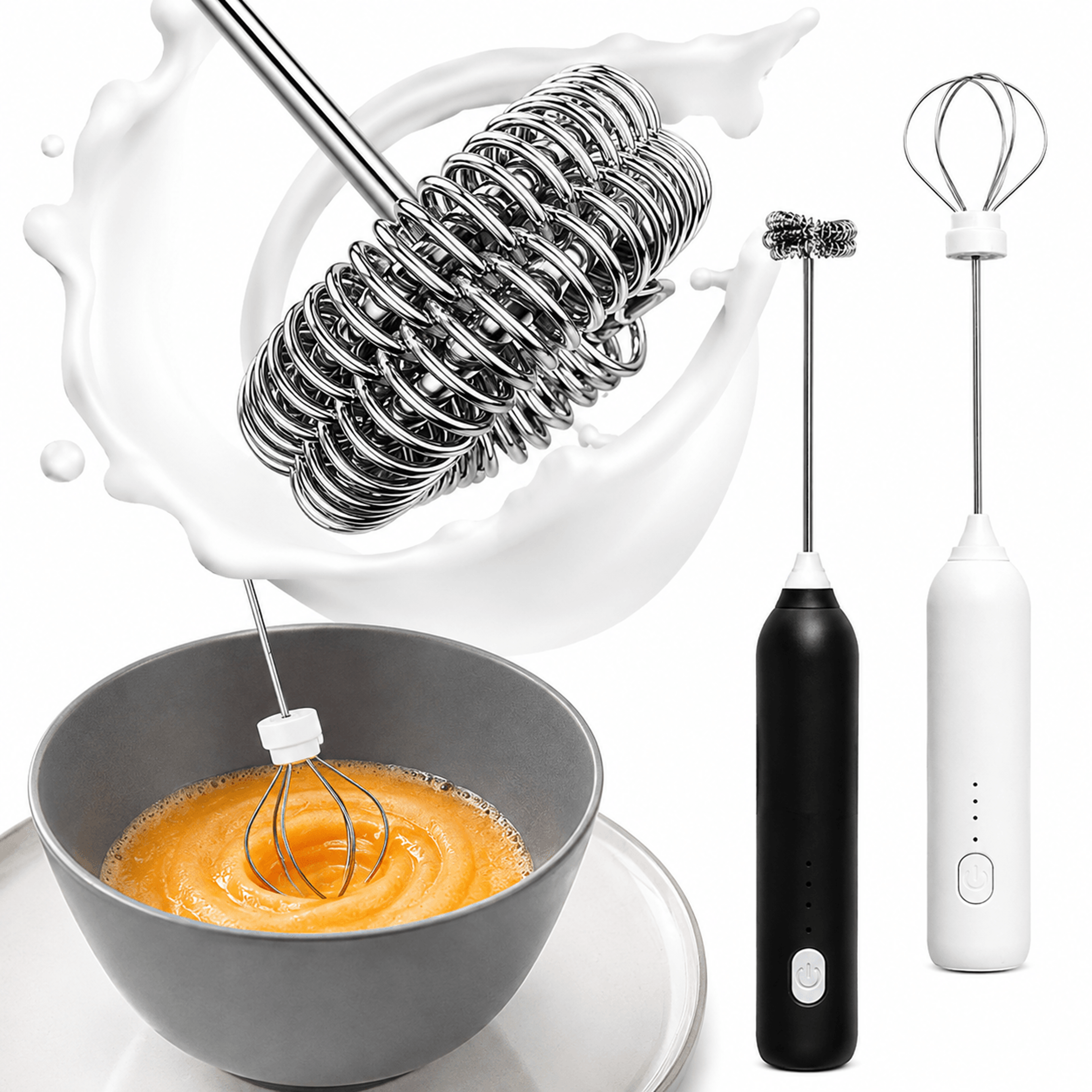 3 speed rechargeable electric milk frother and handheld coffee whisk