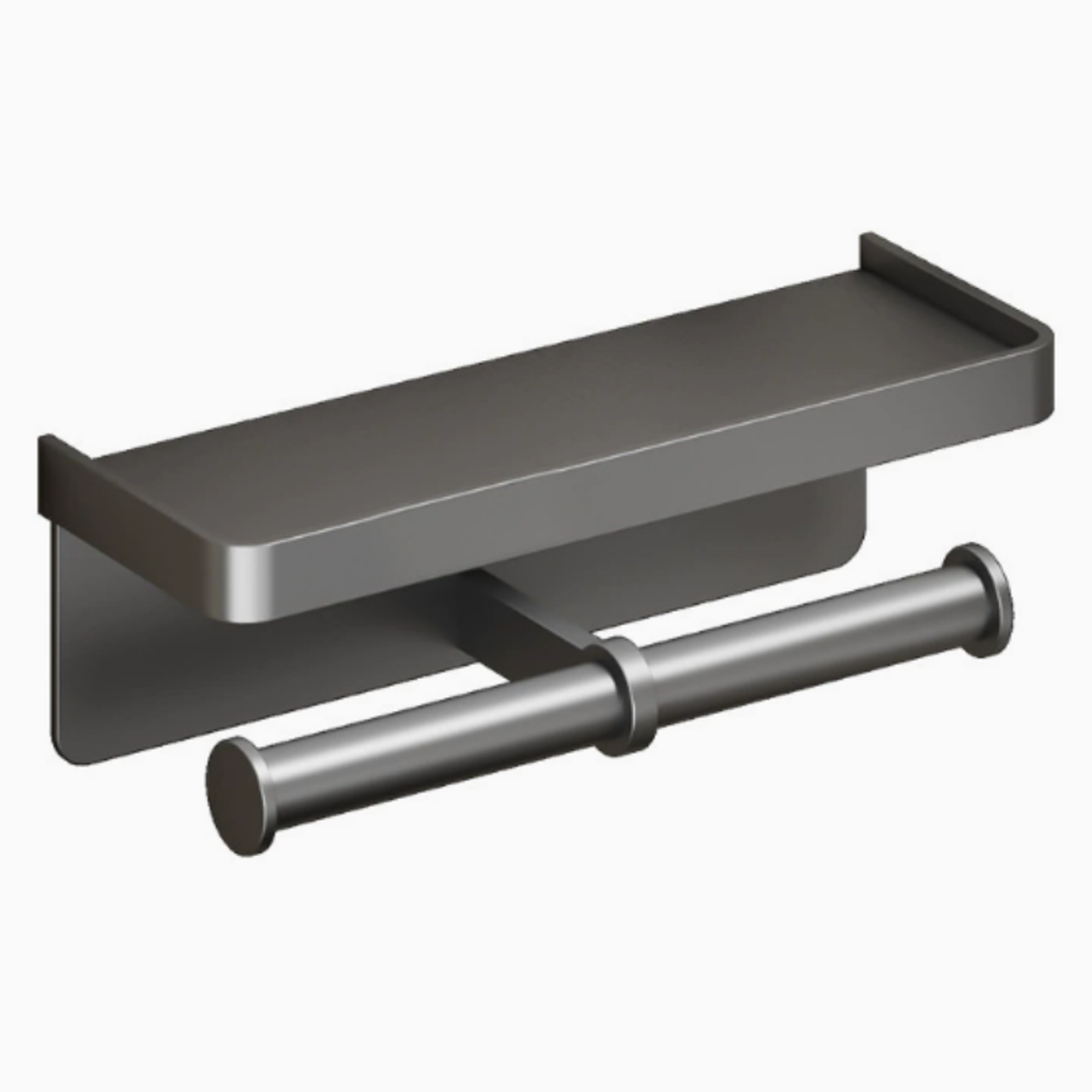 aluminum wall mounted toilet paper holder with storage shelf