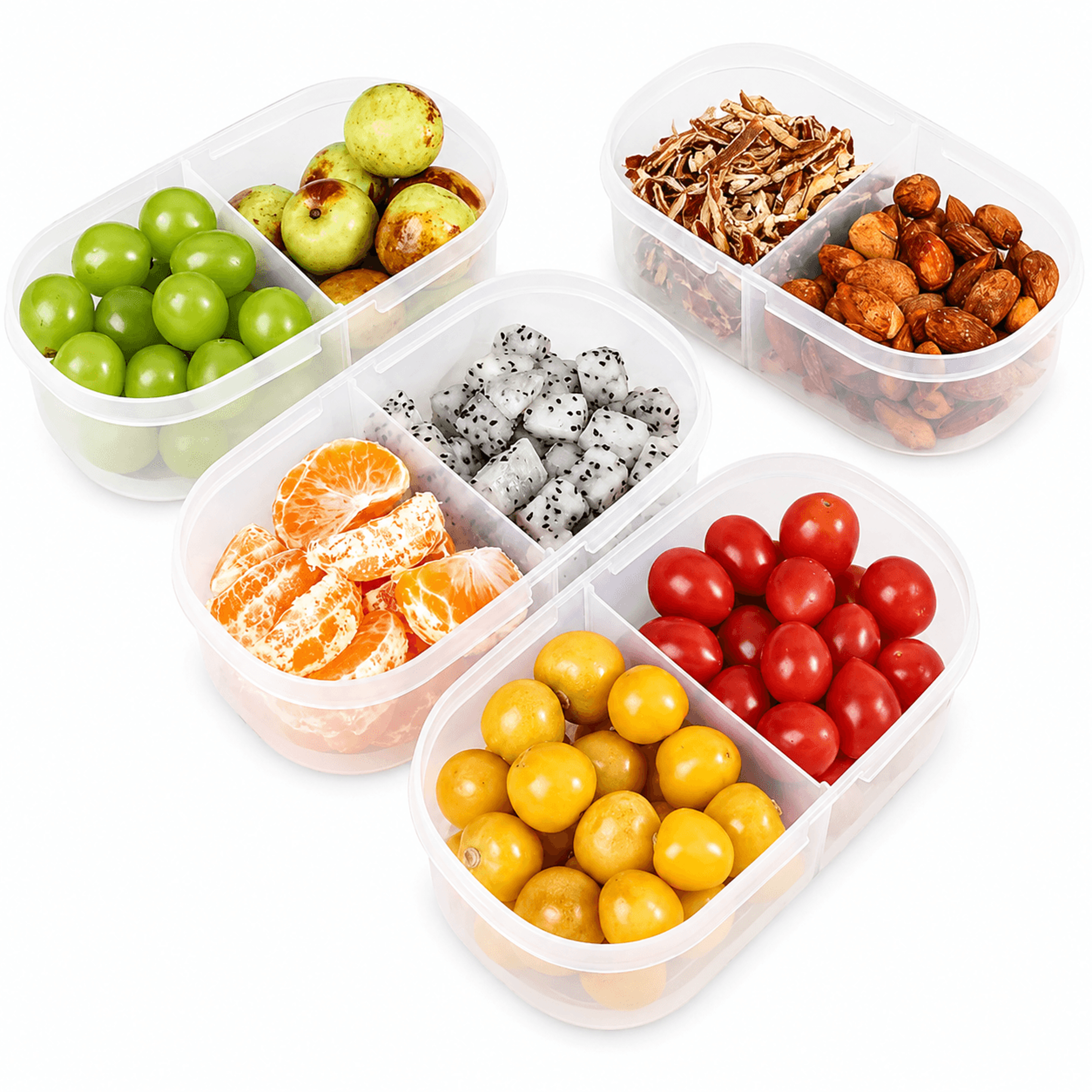 dual compartment airtight food storage container for spices herbs and snacks