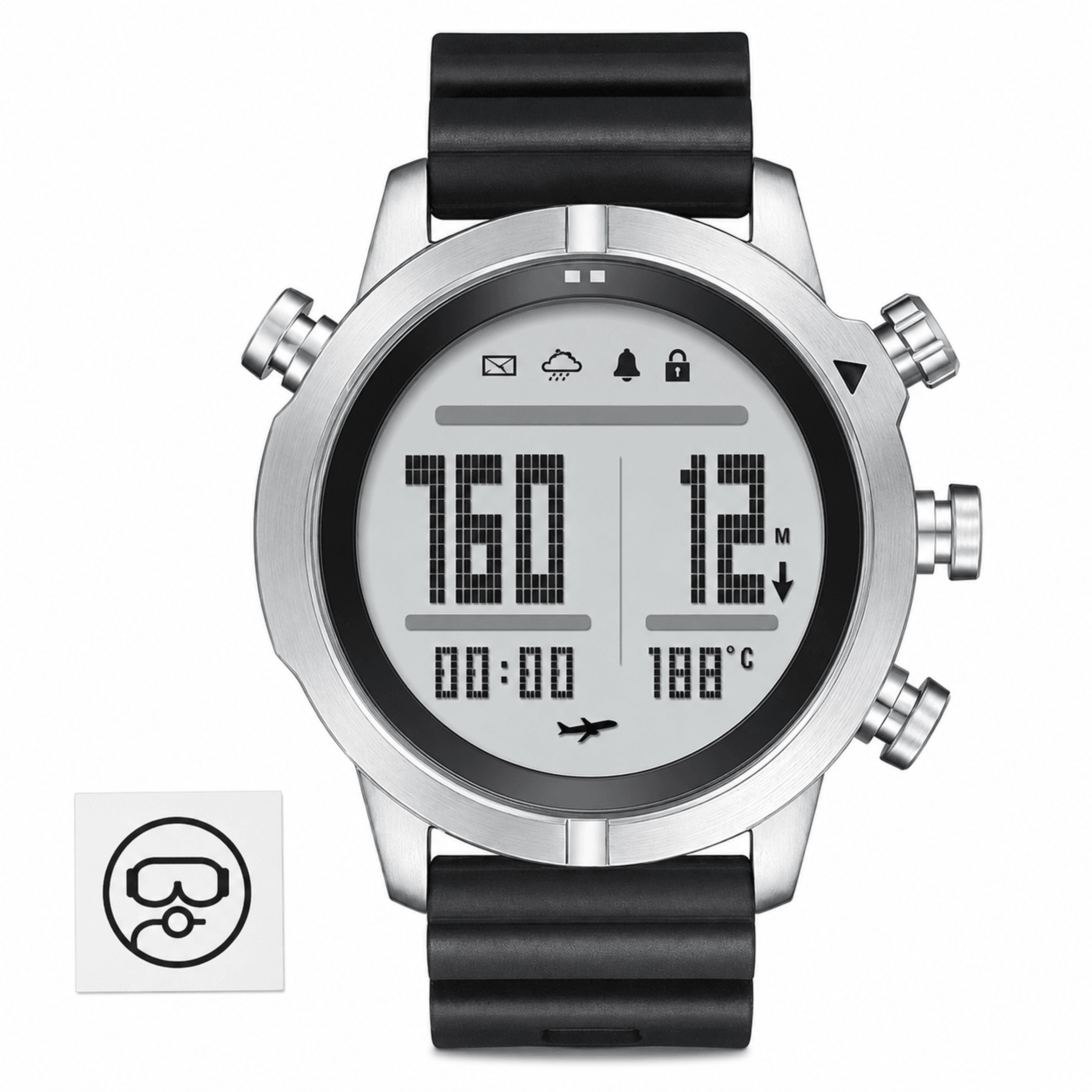 professional diving computer watch with ndl, compass, altimeter and barometer