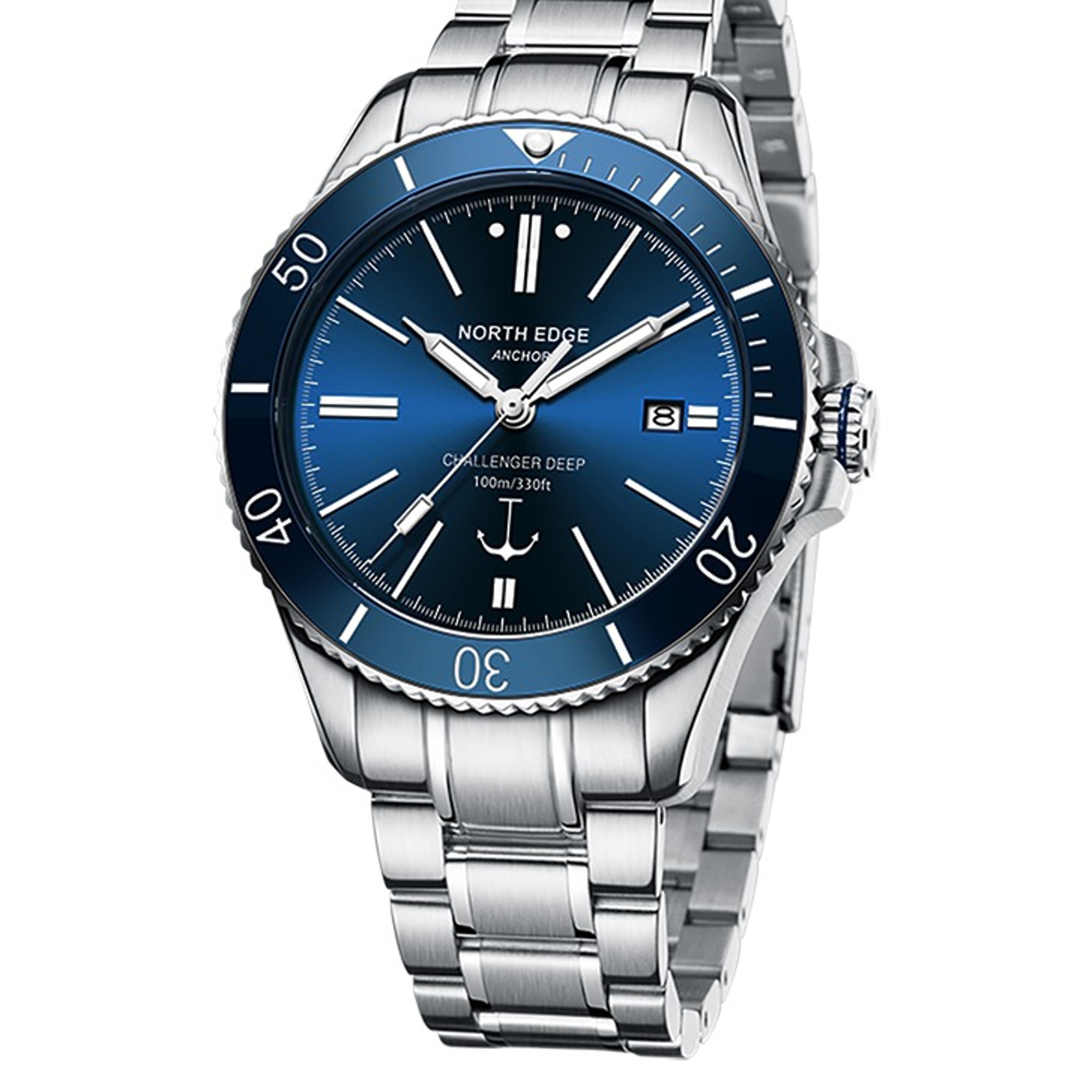 men's automatic mechanical watch with sapphire crystal and 100m water resistance