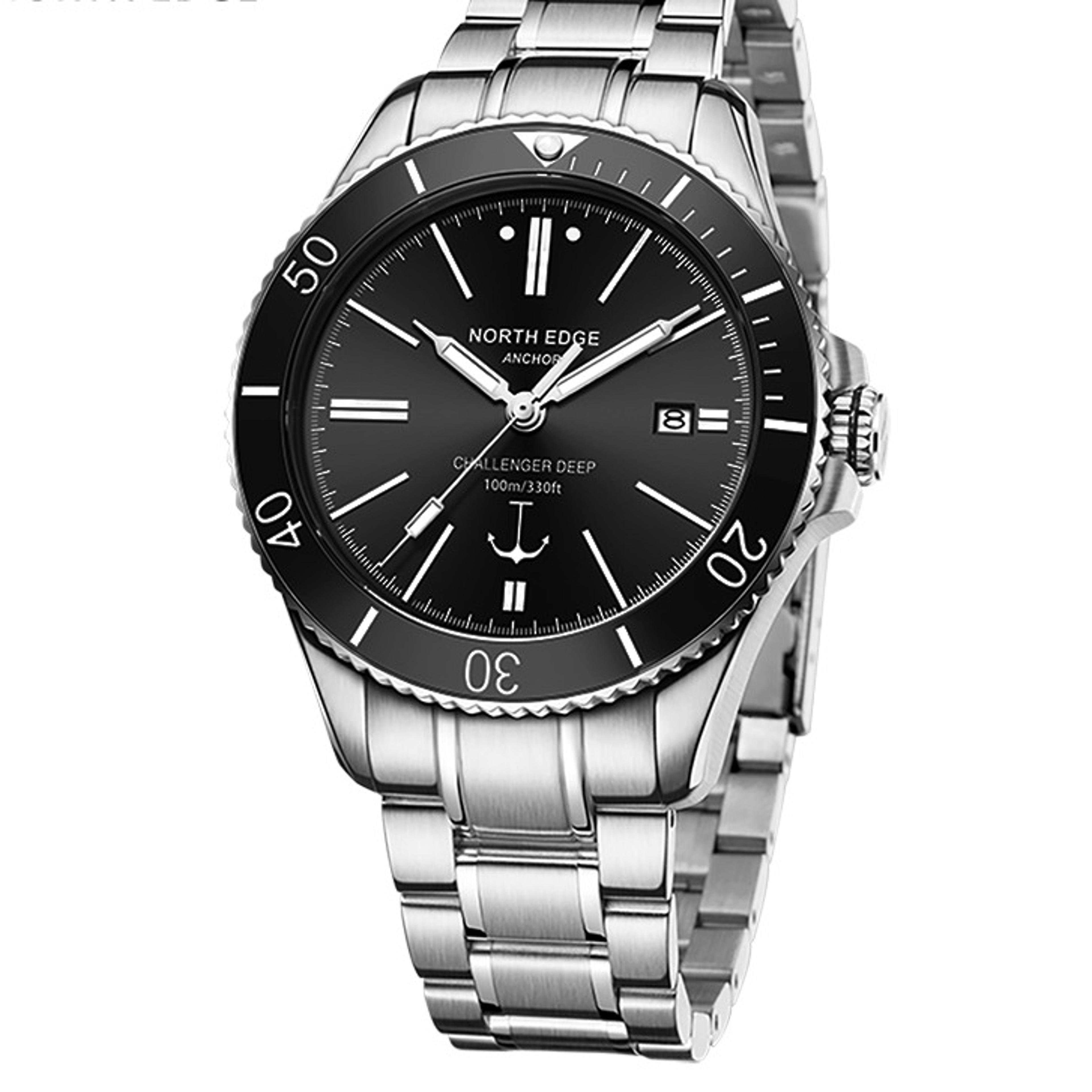 men's automatic mechanical watch with sapphire crystal 100m waterproof ceramic bezel