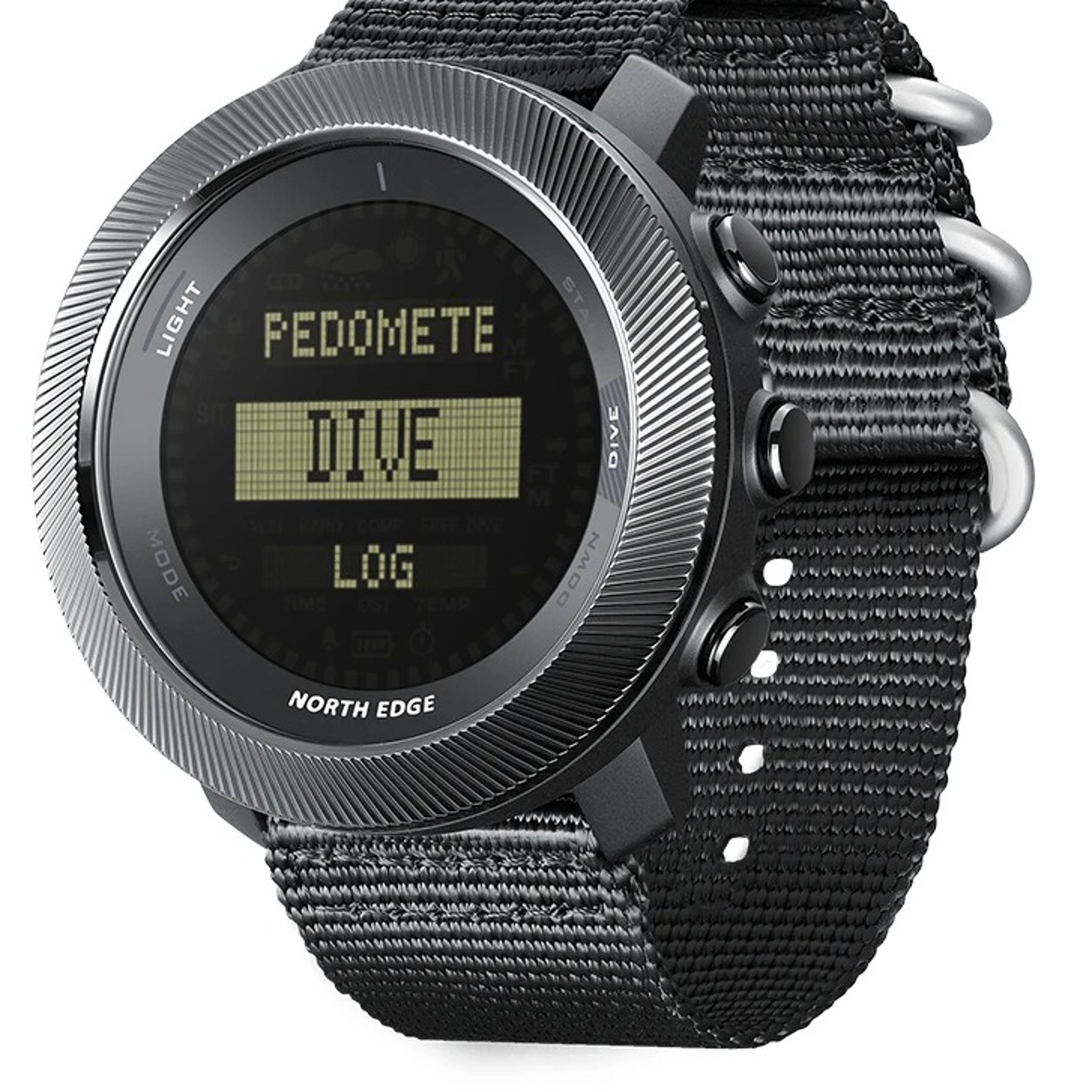 men's waterproof diving watch with pedometer depth and pressure monitoring