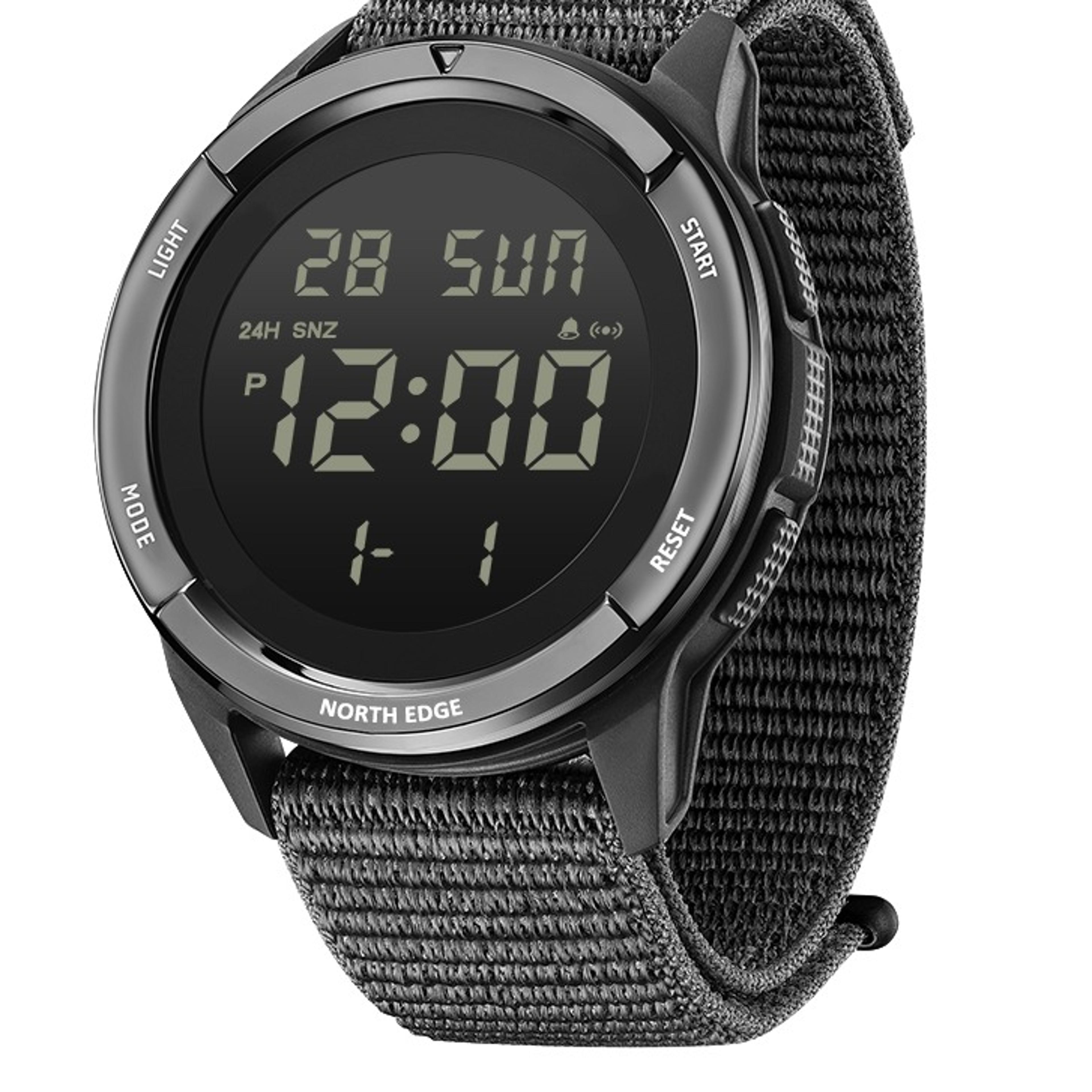 waterproof digital sports watch for men with stopwatch countdown and dual time
