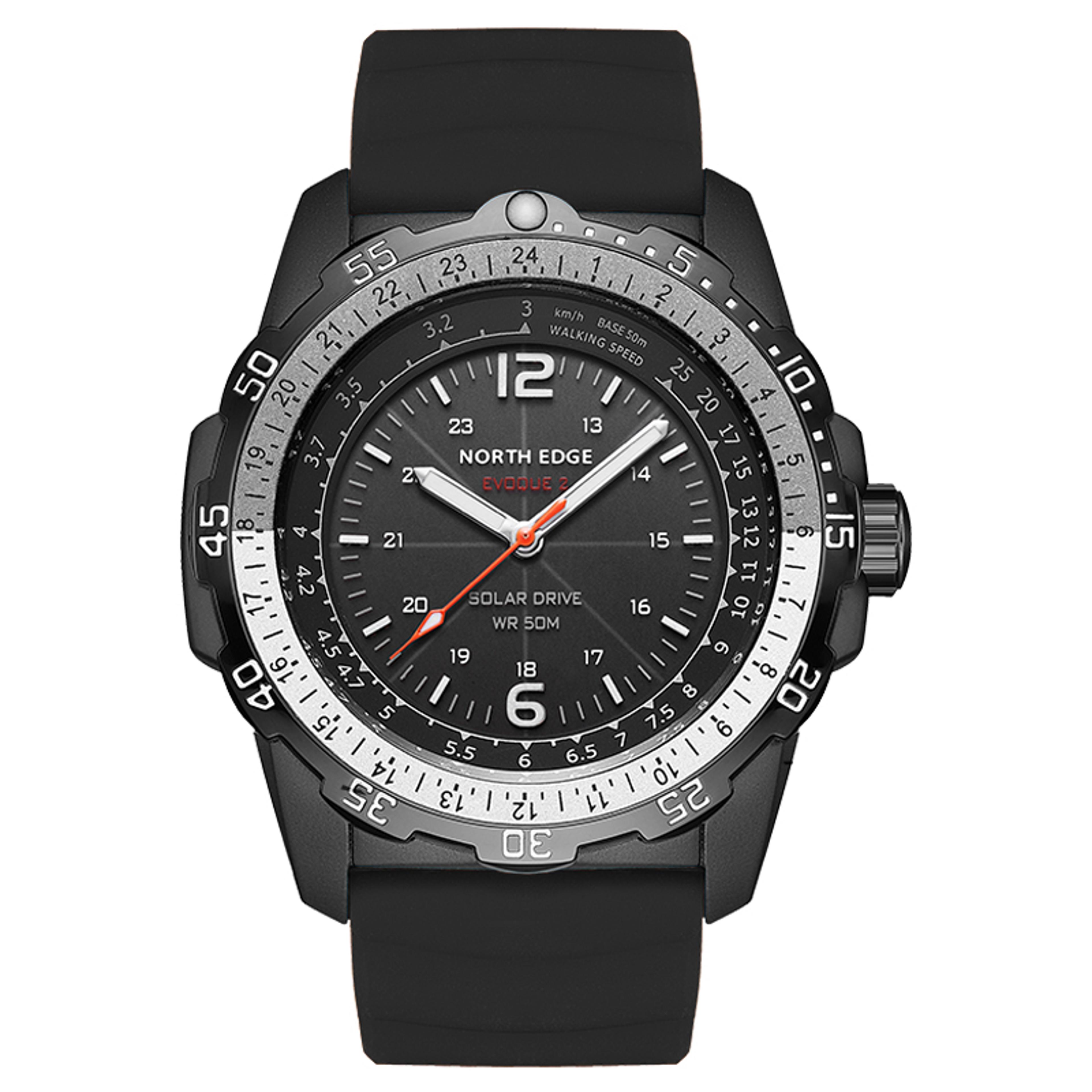 solar powered military watch for men 50m waterproof luminous outdoor sports watch