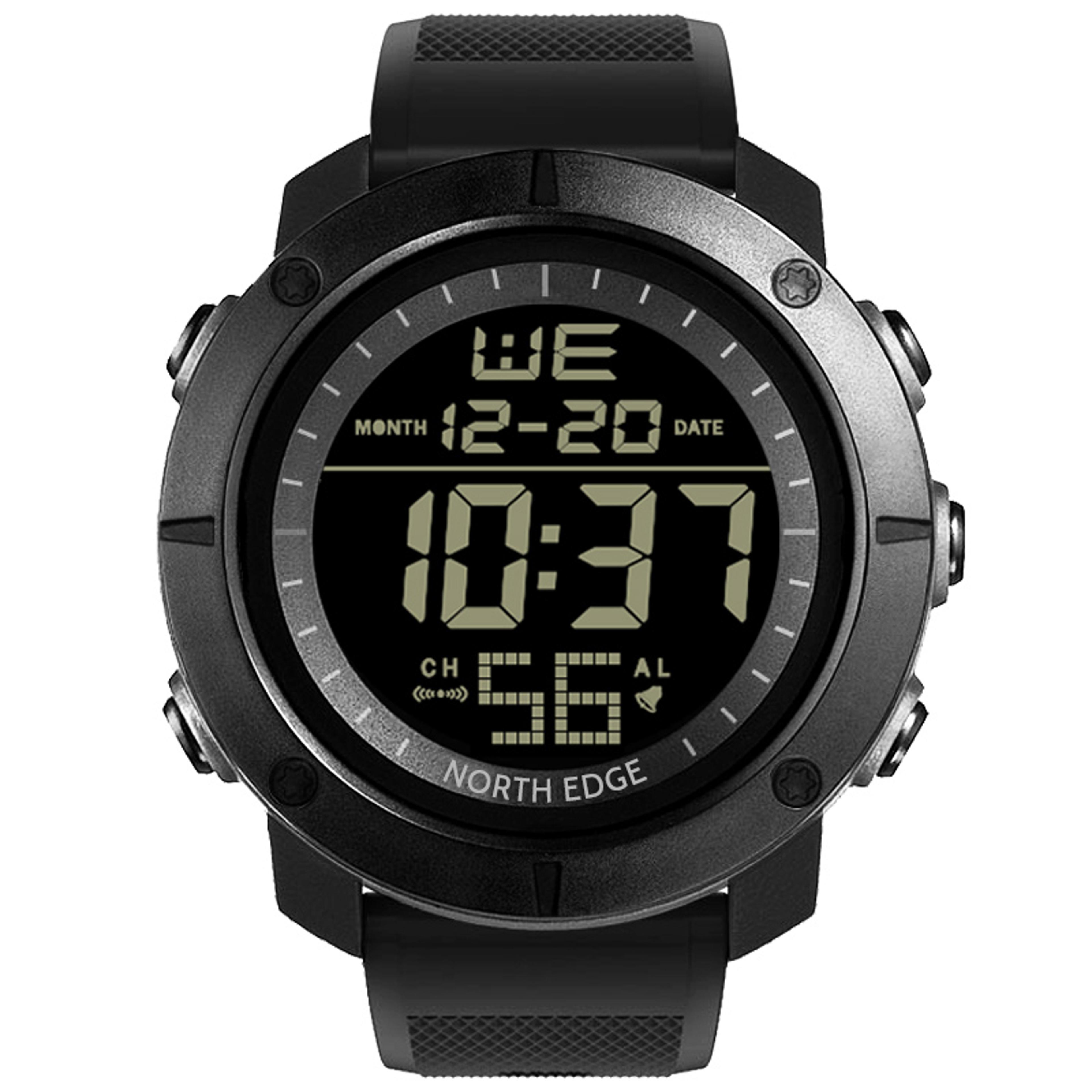 men's digital sports watch 50m waterproof world time stopwatch