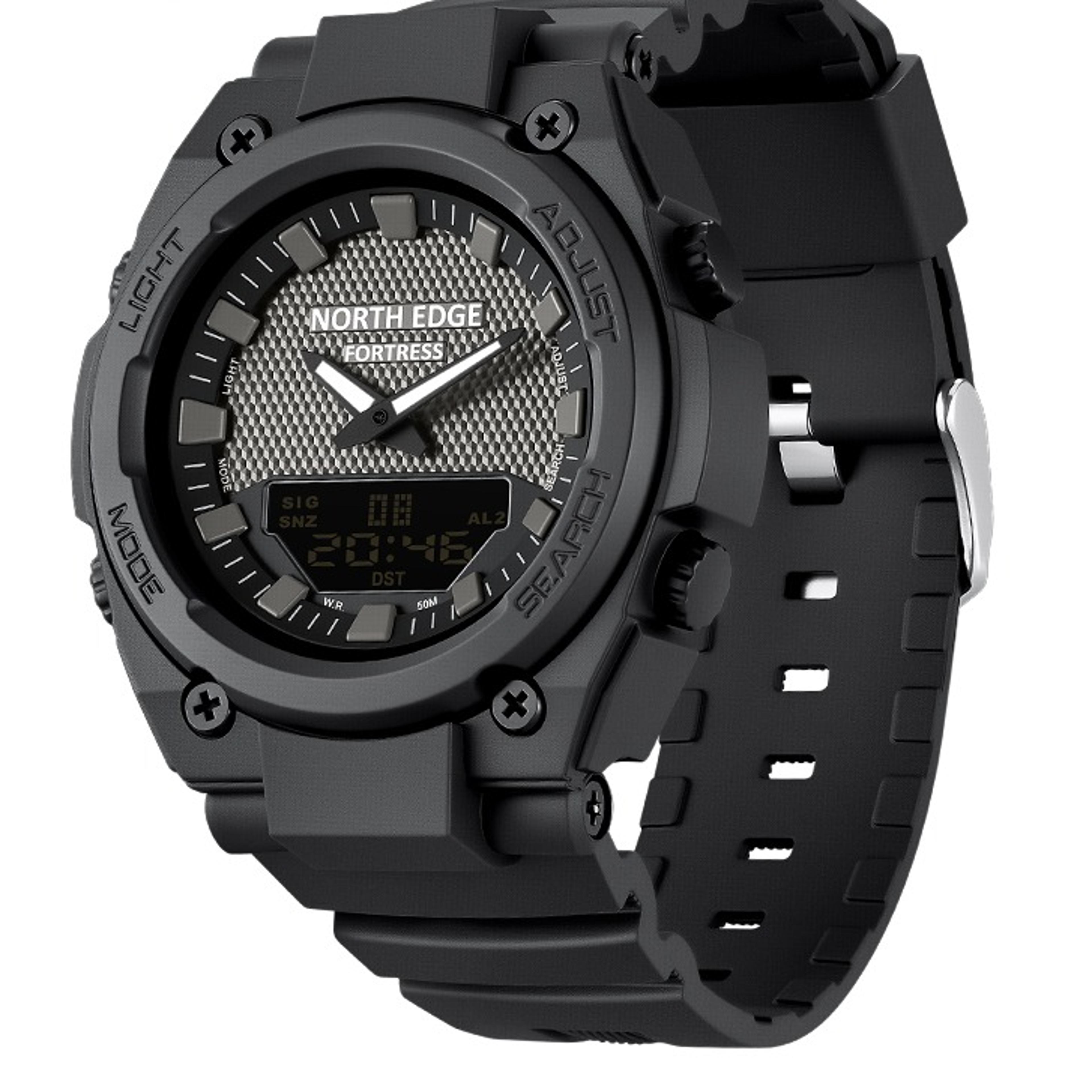 men's military digital watch 50m waterproof outdoor sports watch with world time