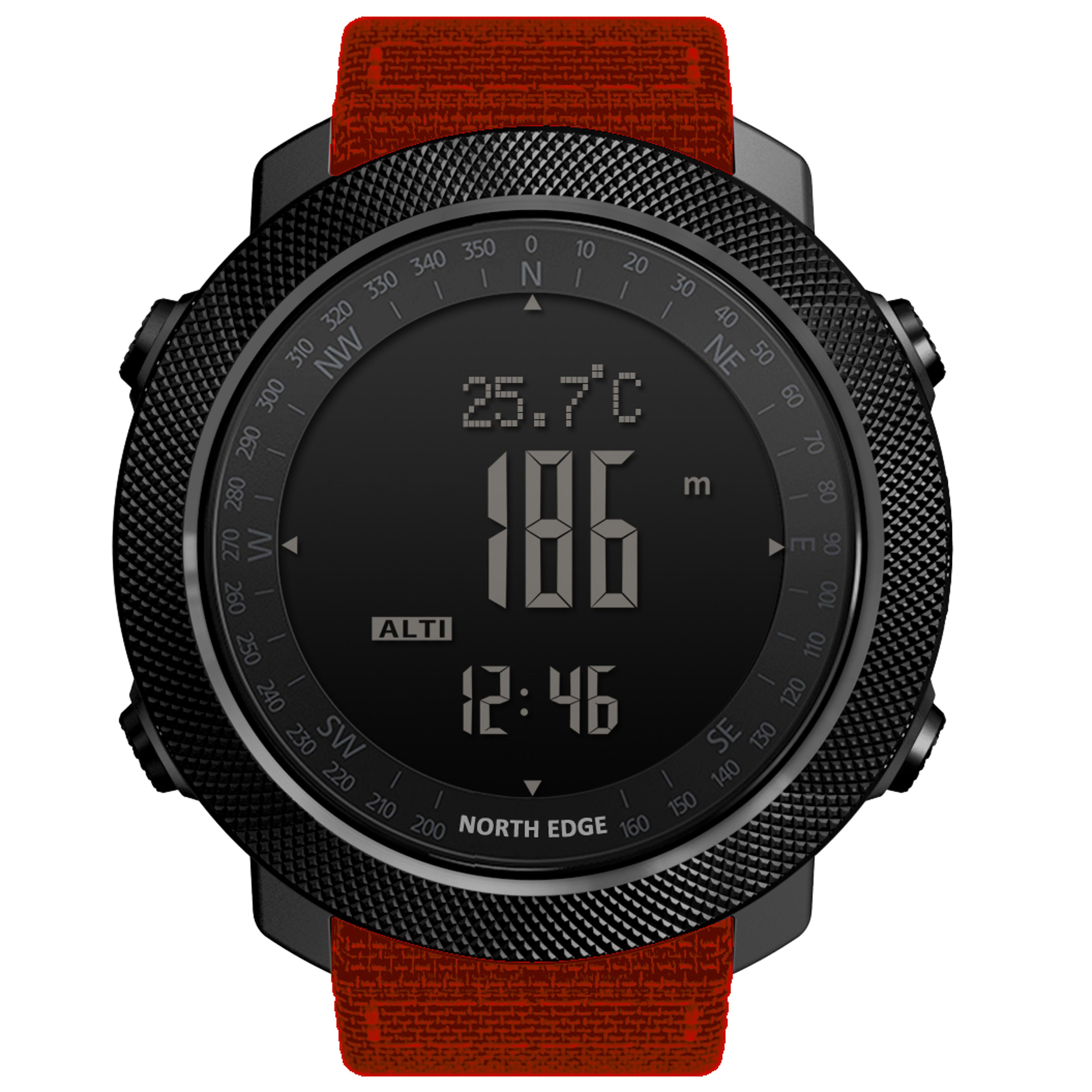 north edge outdoor sports watch with altimeter barometer compass and fitness tracker