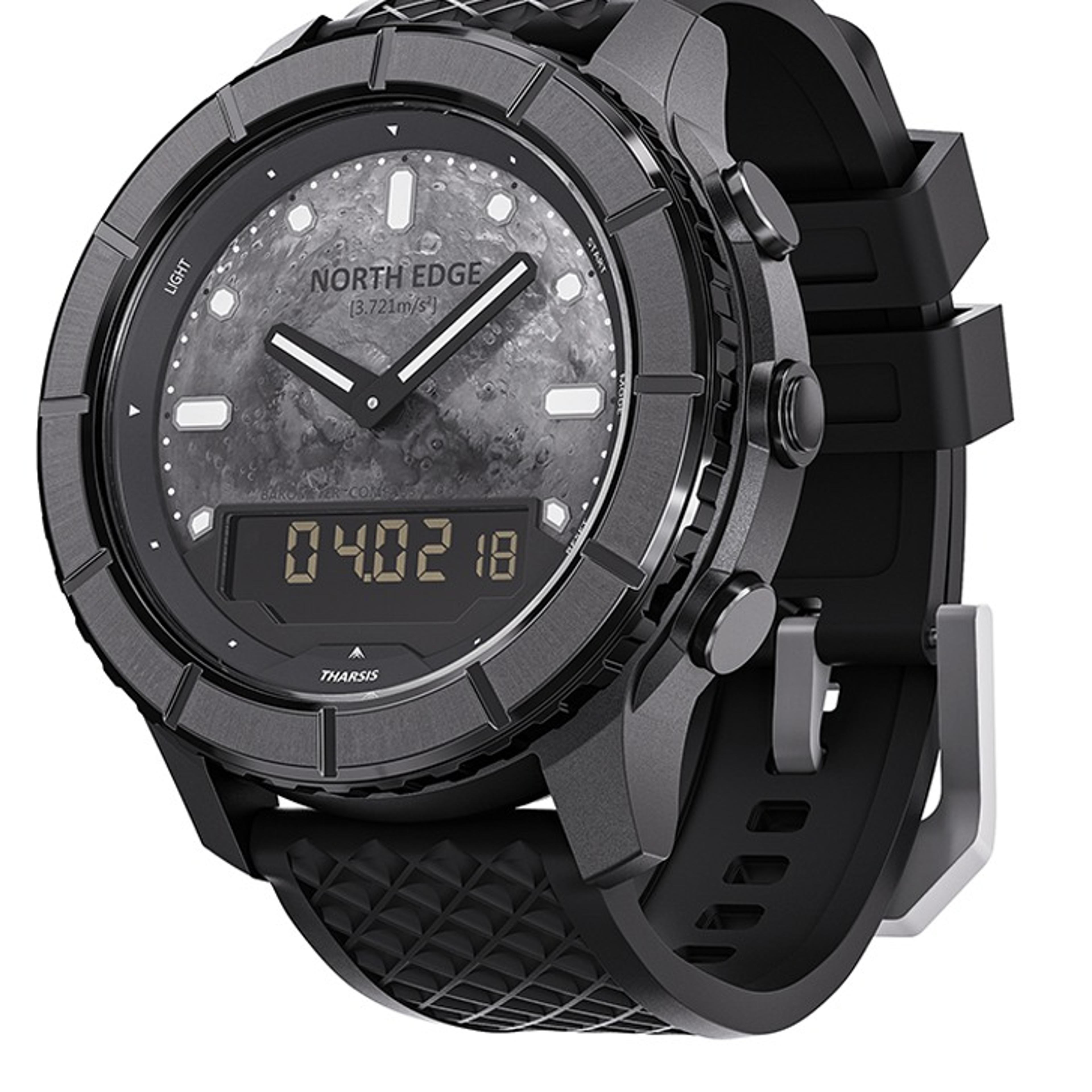 men's outdoor digital watch with altimeter barometer compass and carbon fiber case