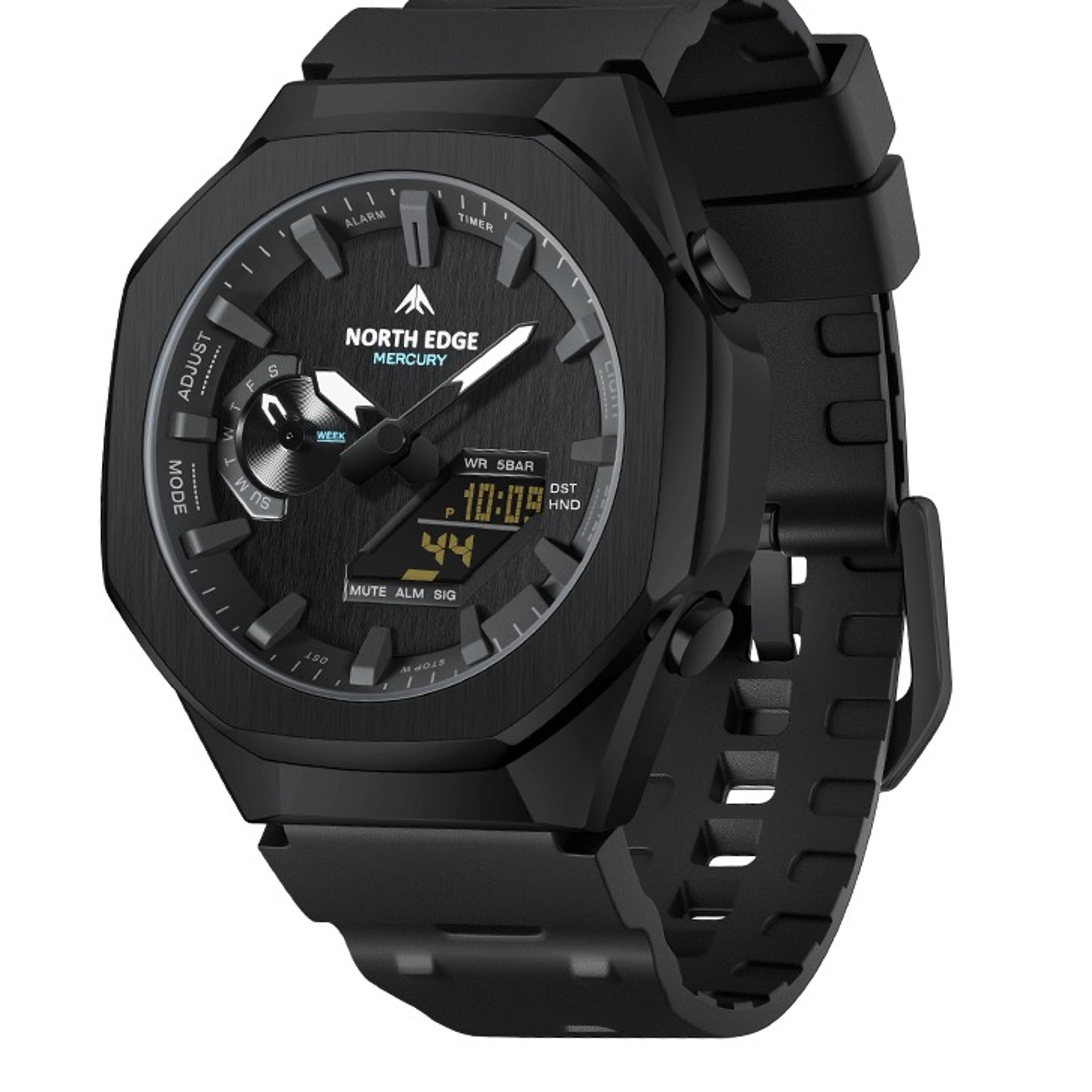 men's military digital watch 50m waterproof sports watch with world time