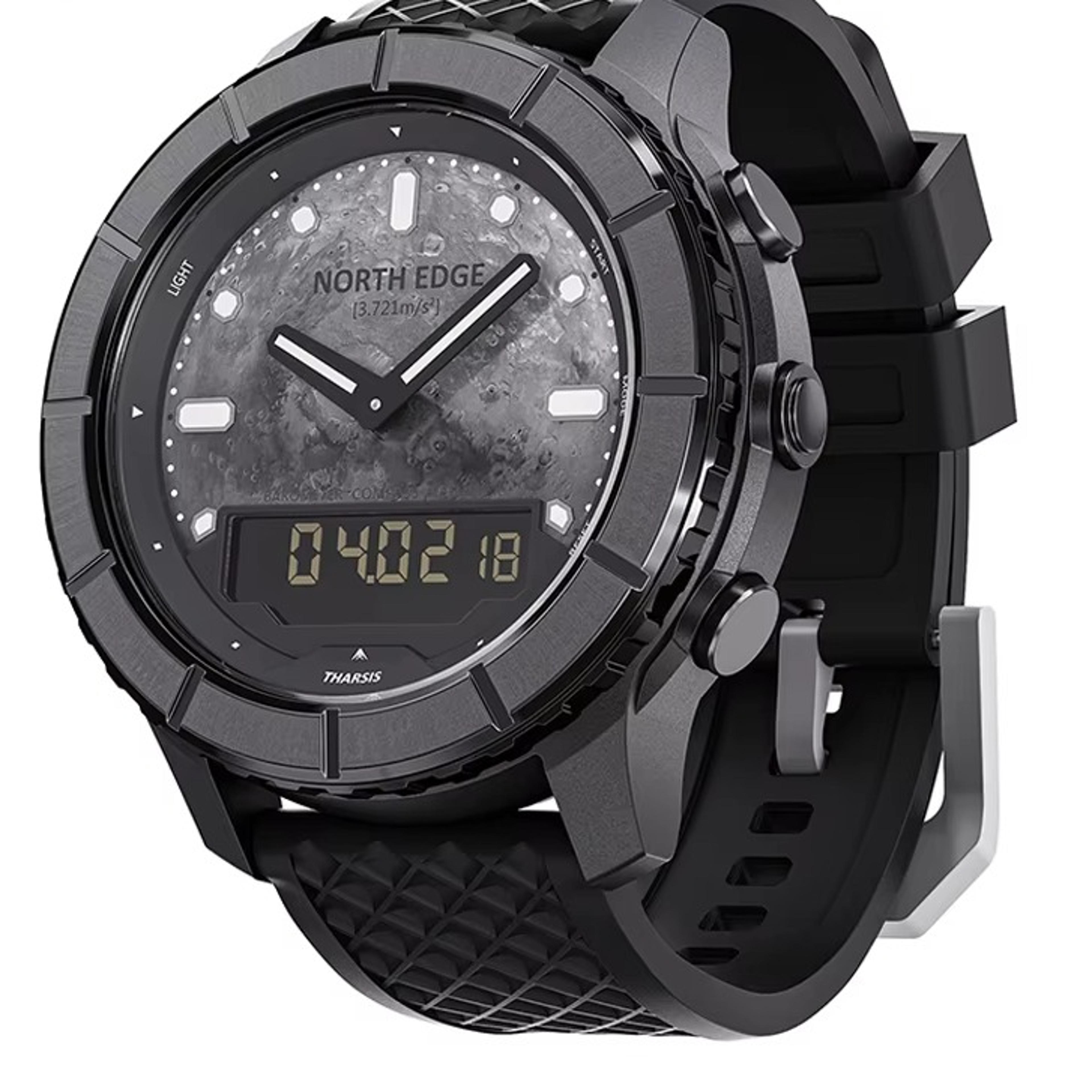 mens carbon fiber outdoor watch with compass altimeter barometer and 50m water resistance