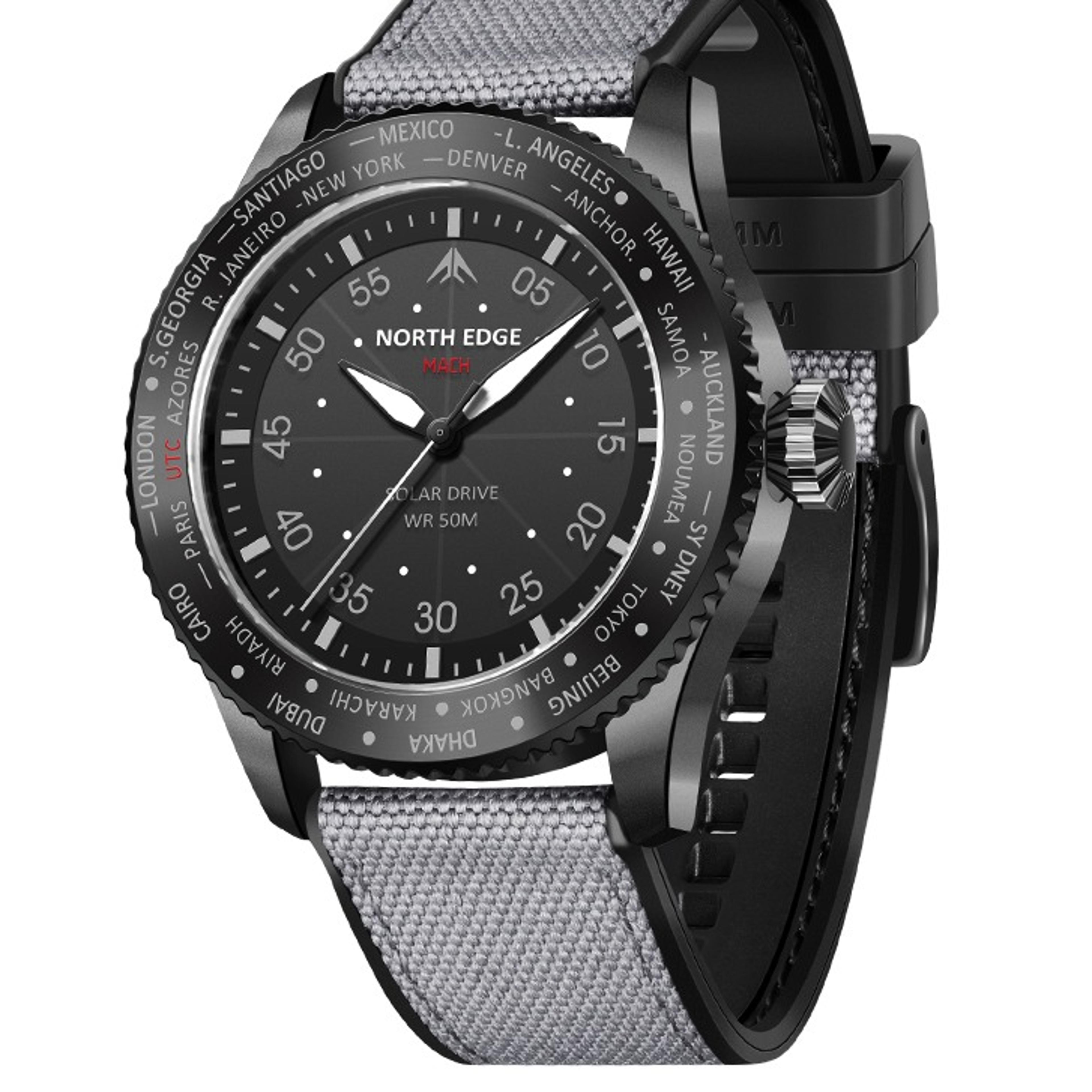 solar powered pilot watch for men 50m water resistant luminous outdoor watch