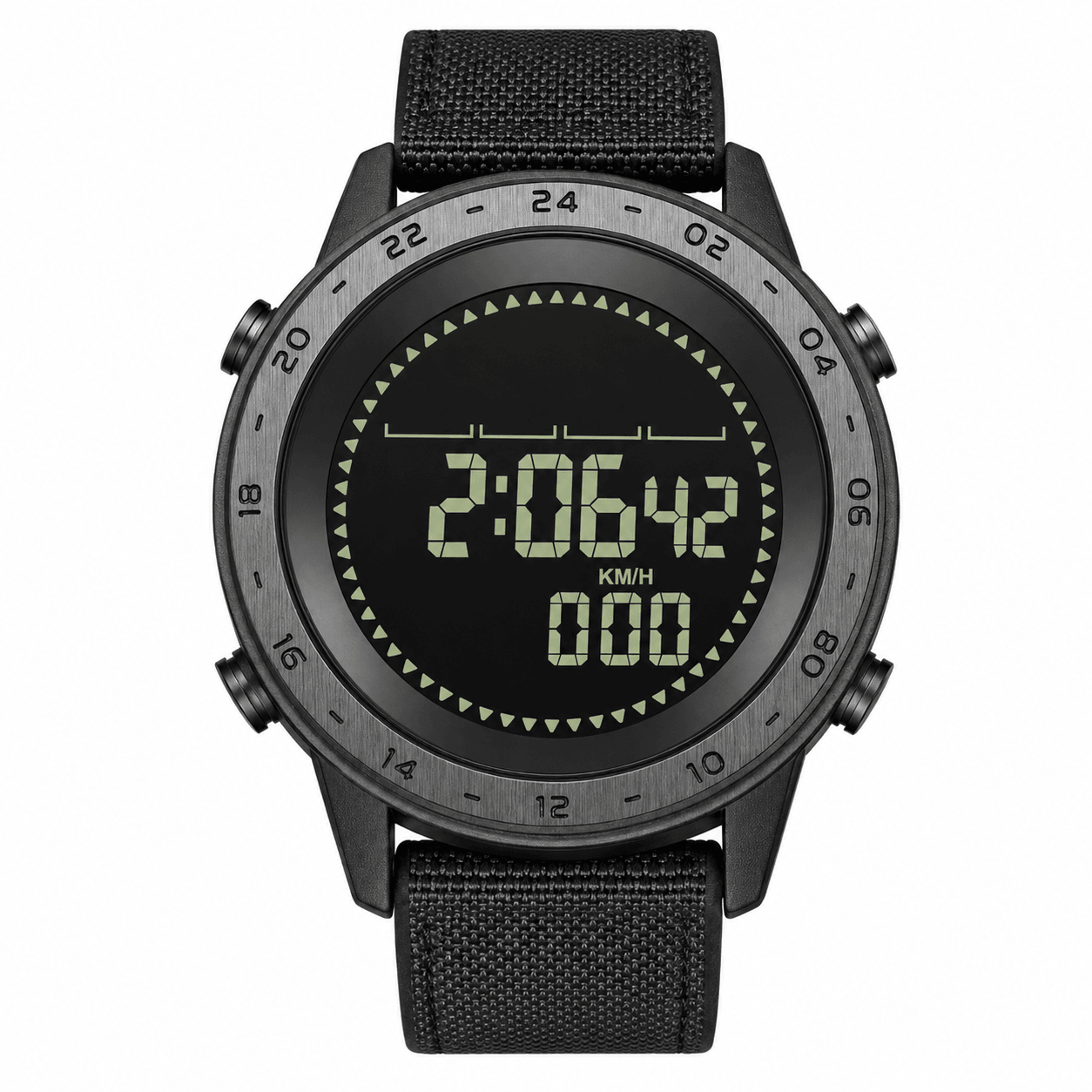 men's digital military watch with compass pedometer and 50m water resistance