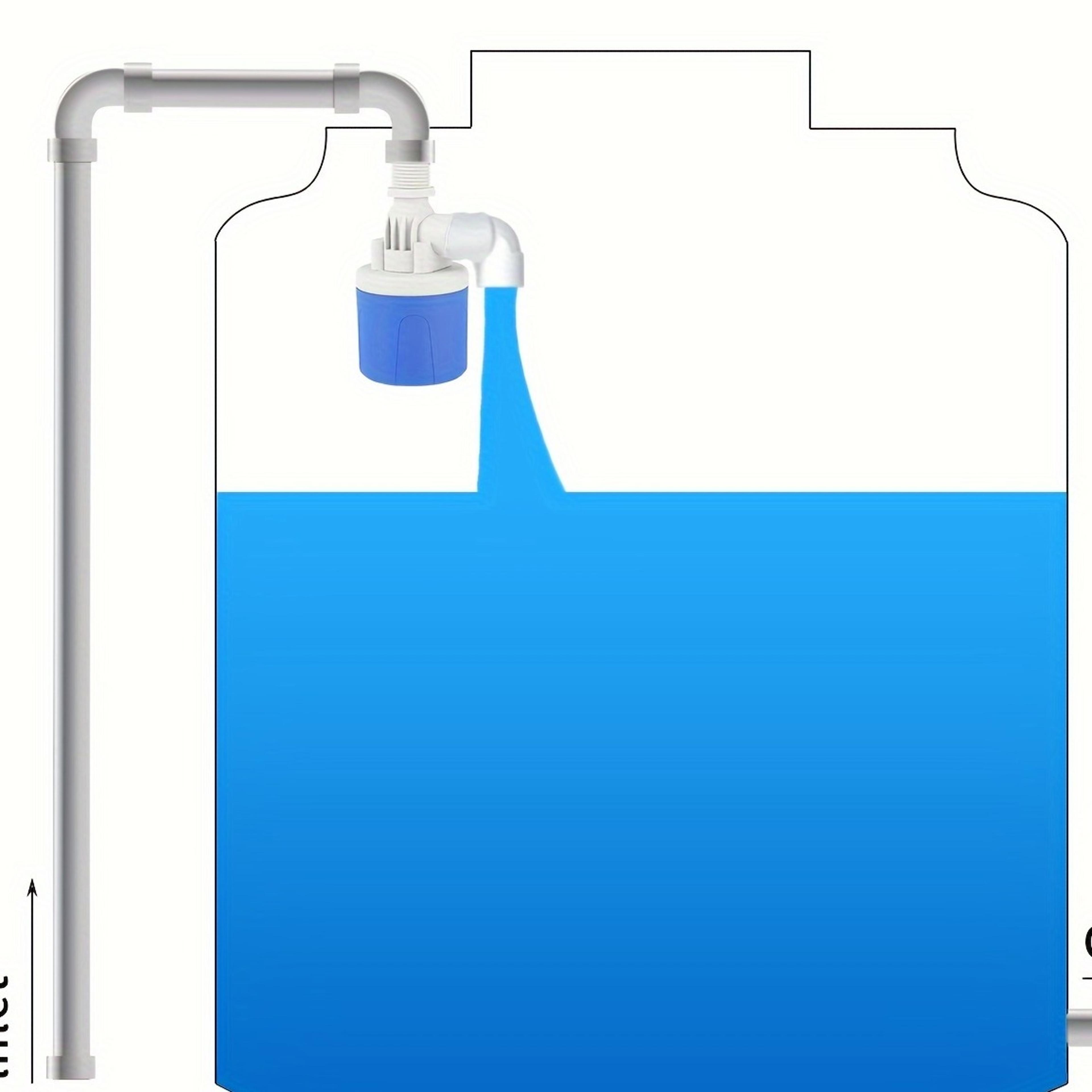 automatic water level control float valve auto shut off tank filler