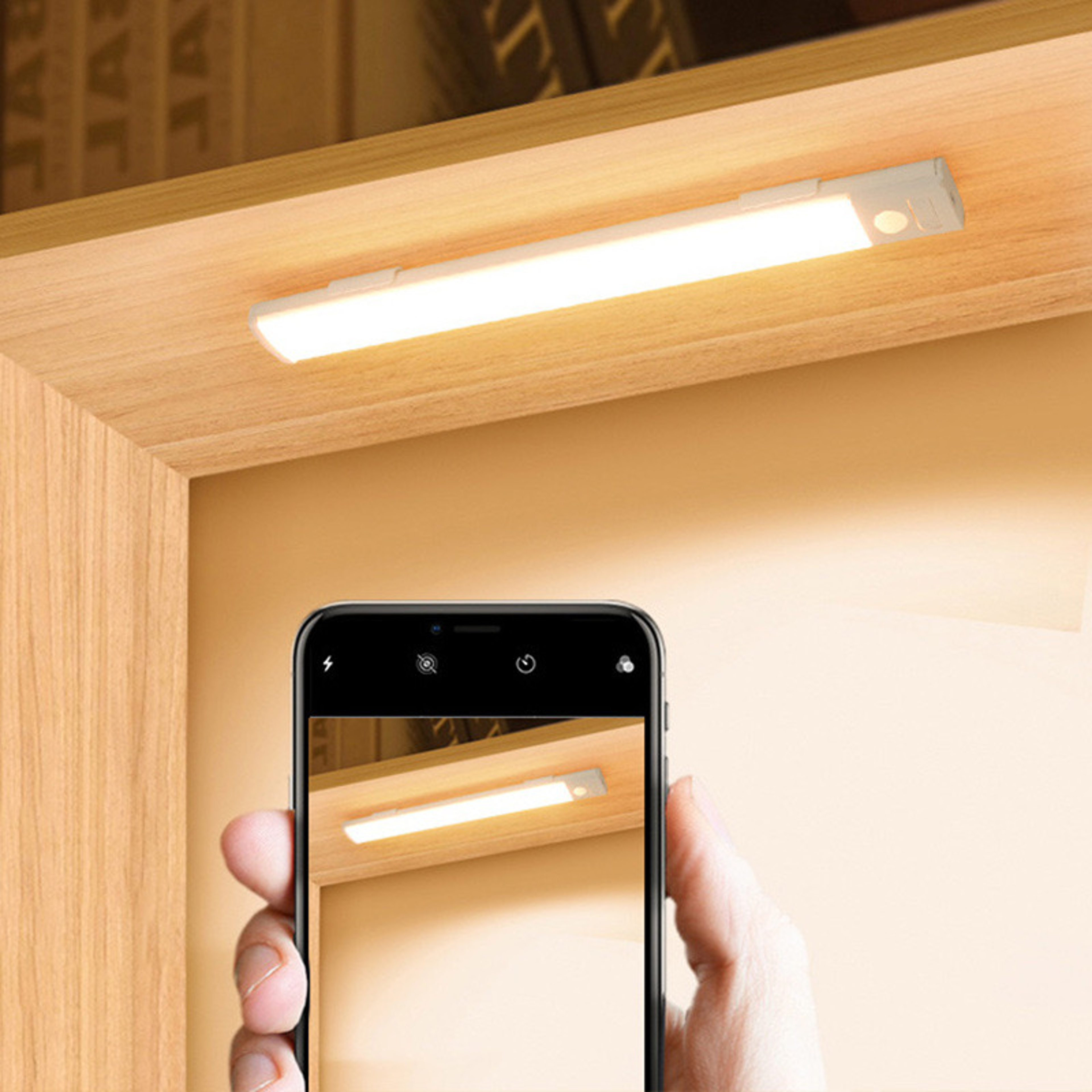 wireless rechargeable led motion sensor cabinet light for closet kitchen and stairs