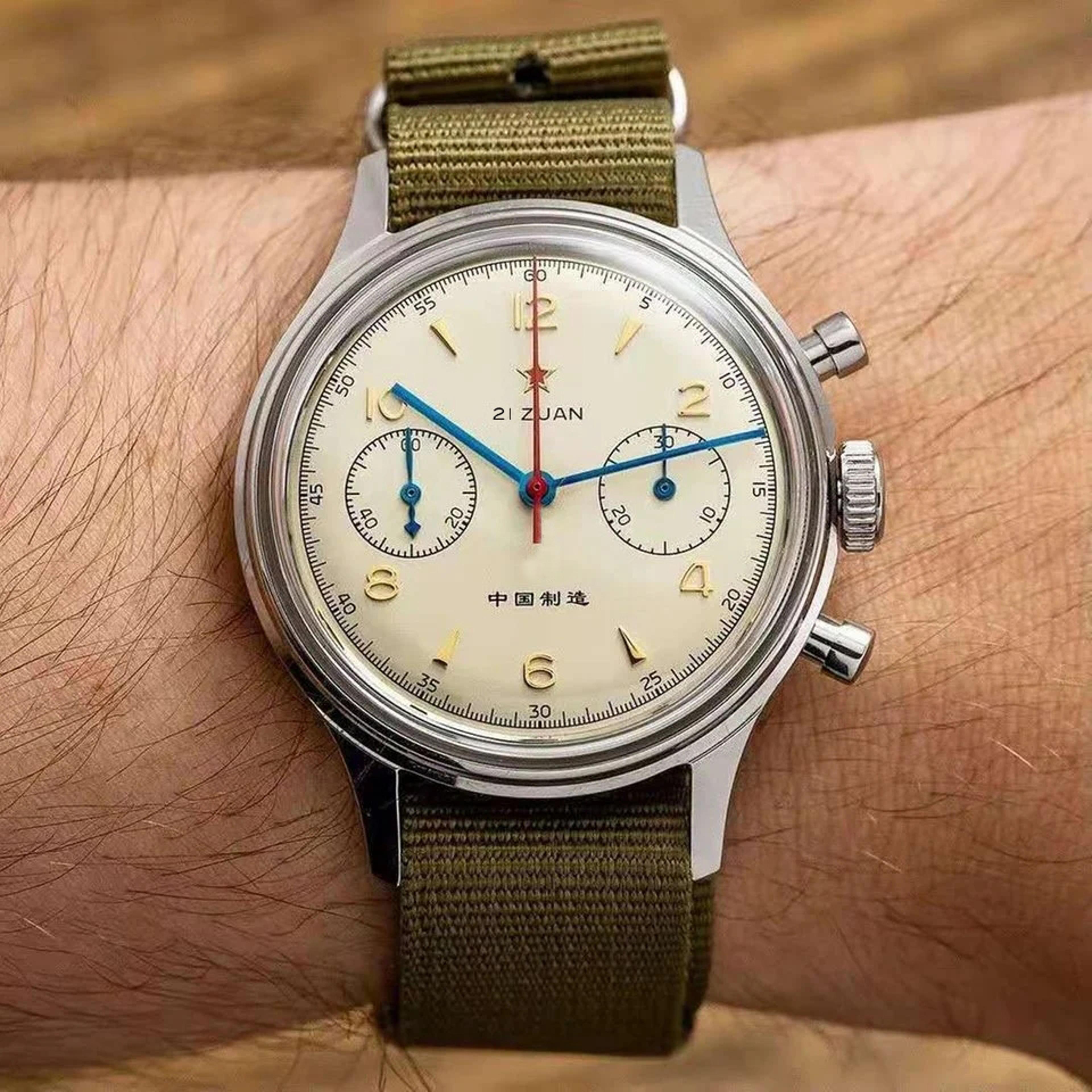 chronograph mechanical watch st1901 sapphire pilot watch for men