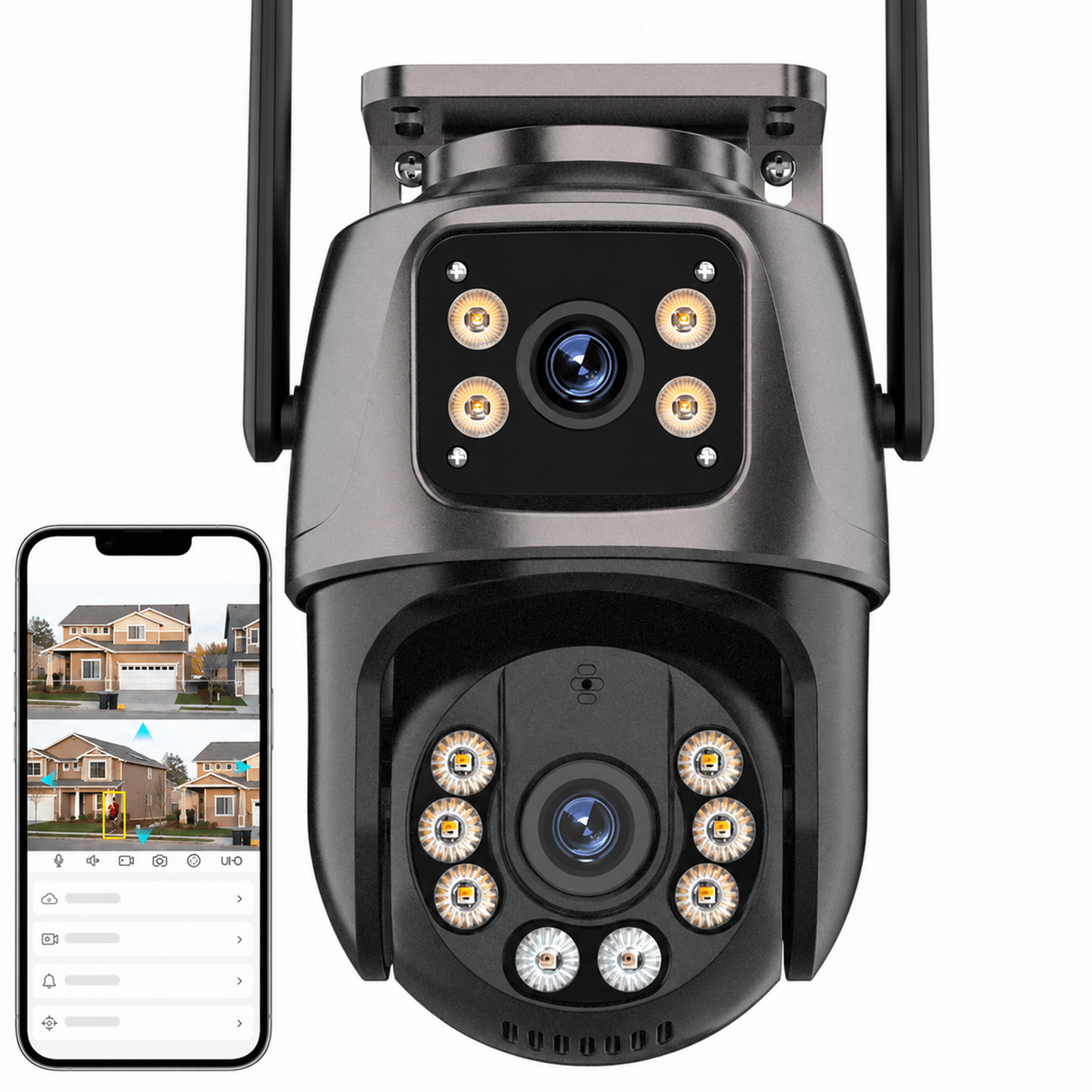 4k 8mp dual lens outdoor security camera with ai auto tracking and wifi ptz