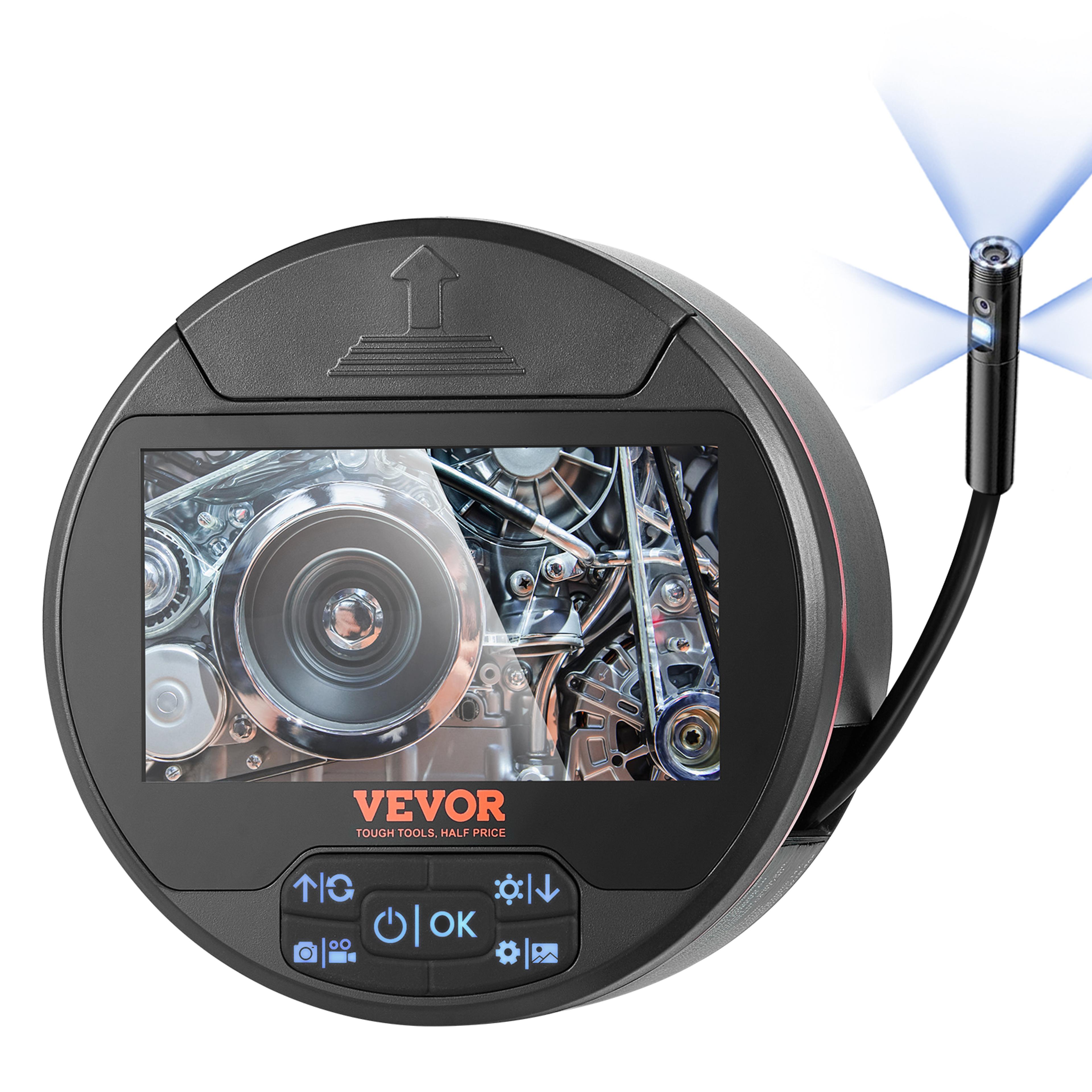 triple lens borescope inspection camera with 4.3 inch ips screen and ip67 waterproof lens
