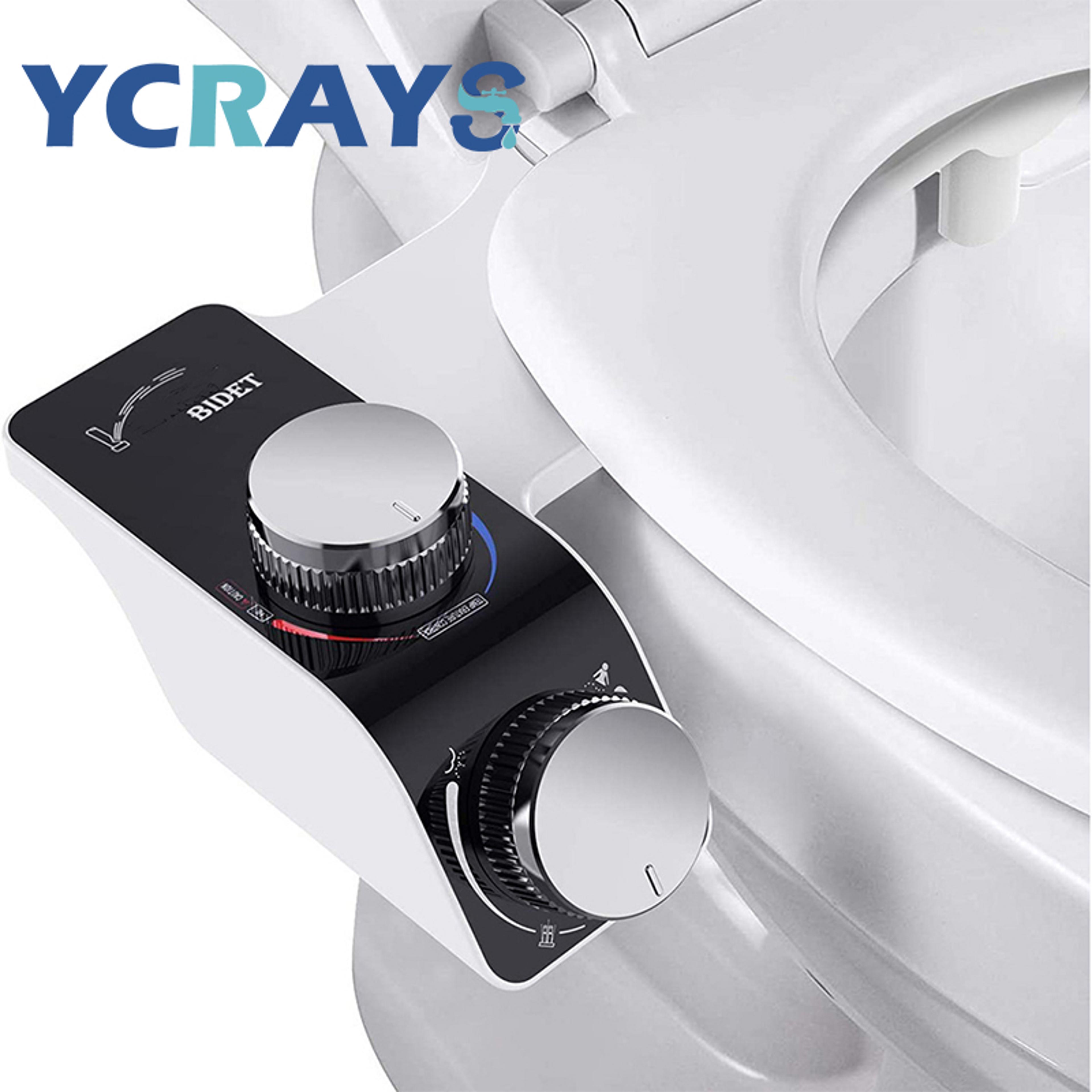 hot cold bidet toilet seat attachment with dual self-cleaning nozzles