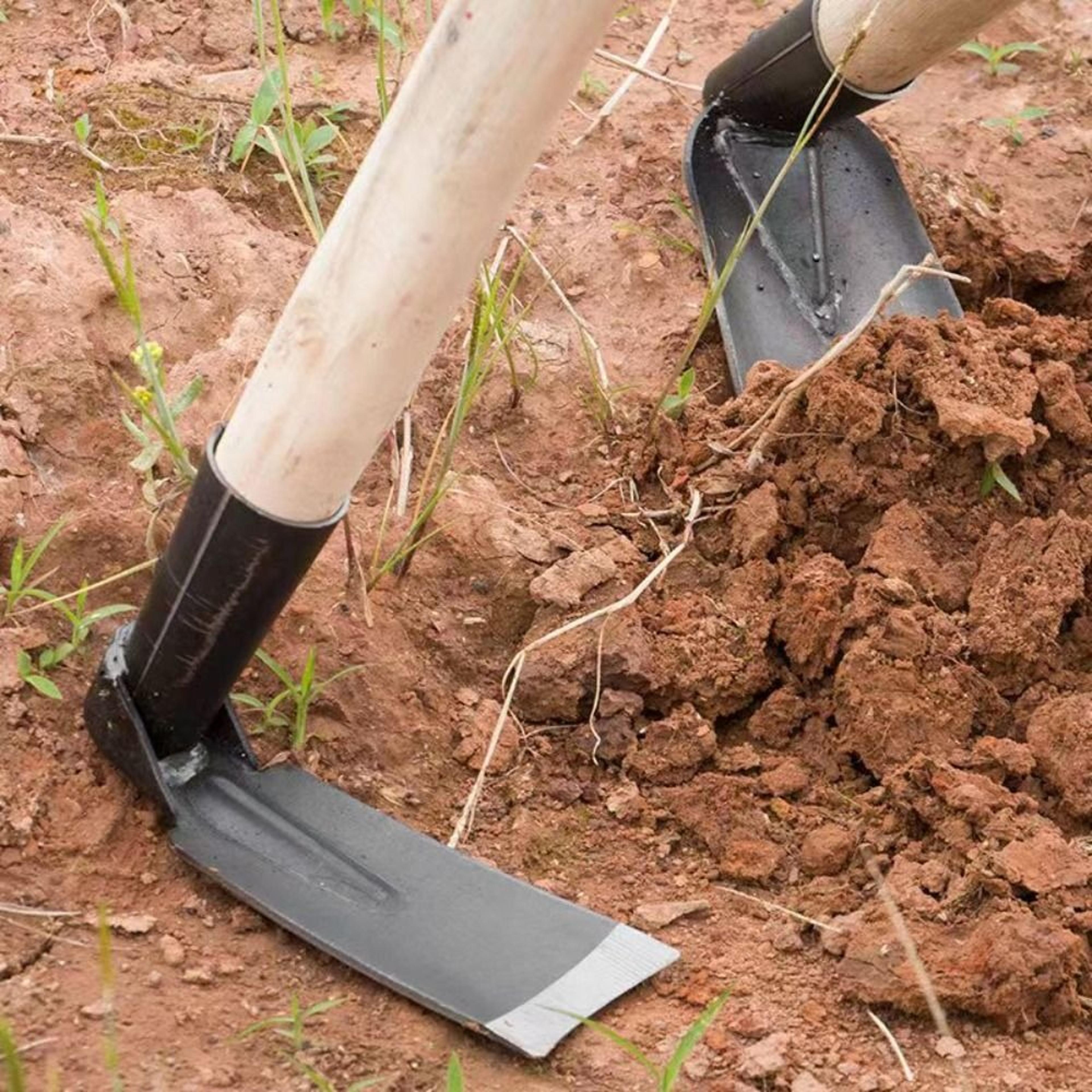 heavy duty manganese steel garden hoe forged weeding hoe for digging planting and soil cultivation