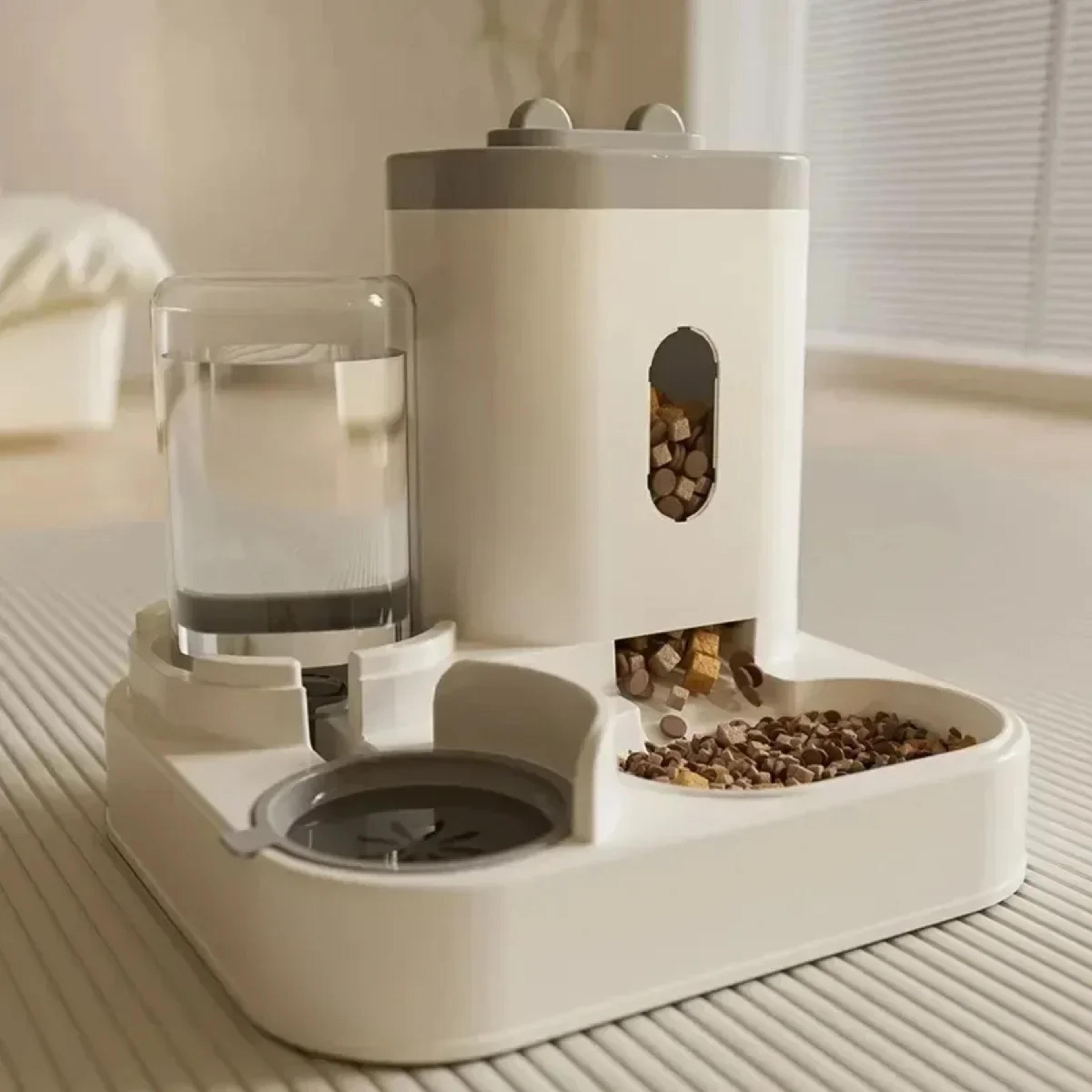 gravity automatic pet feeder and water dispenser with large capacity storage