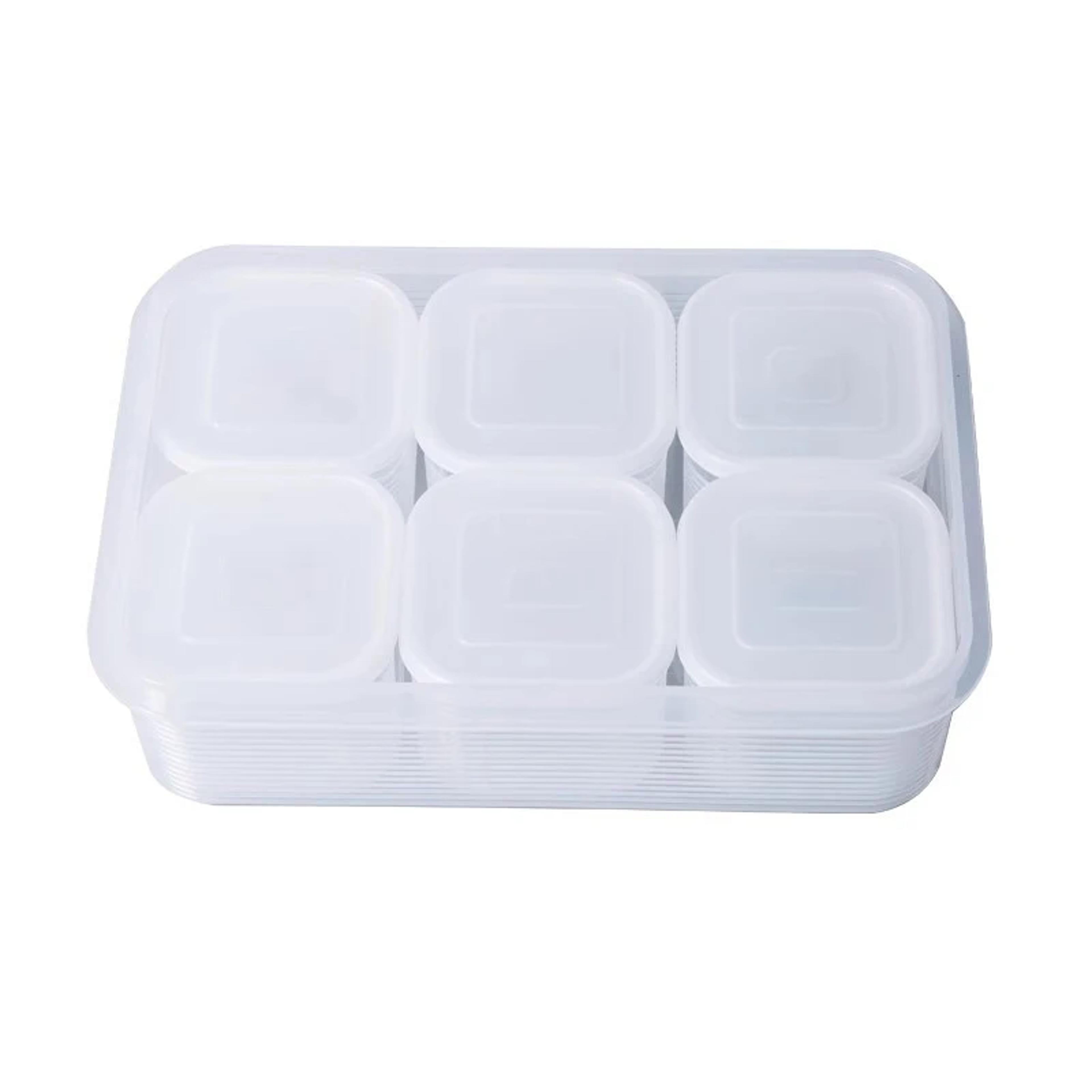 6-grid food storage container and fridge organizer with sealed lid