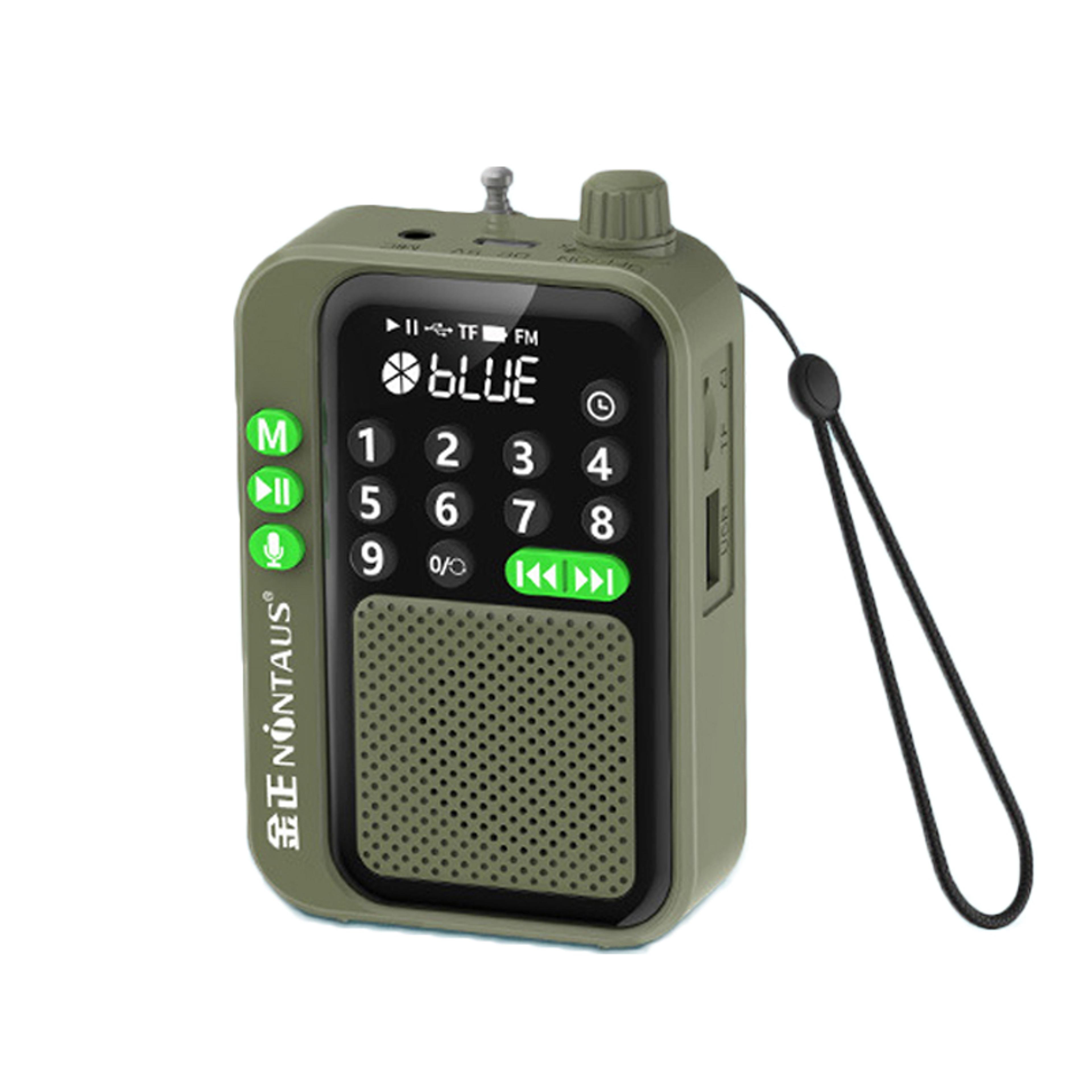 pocket fm radio bluetooth speaker with 5w sound, recording and sleep timer