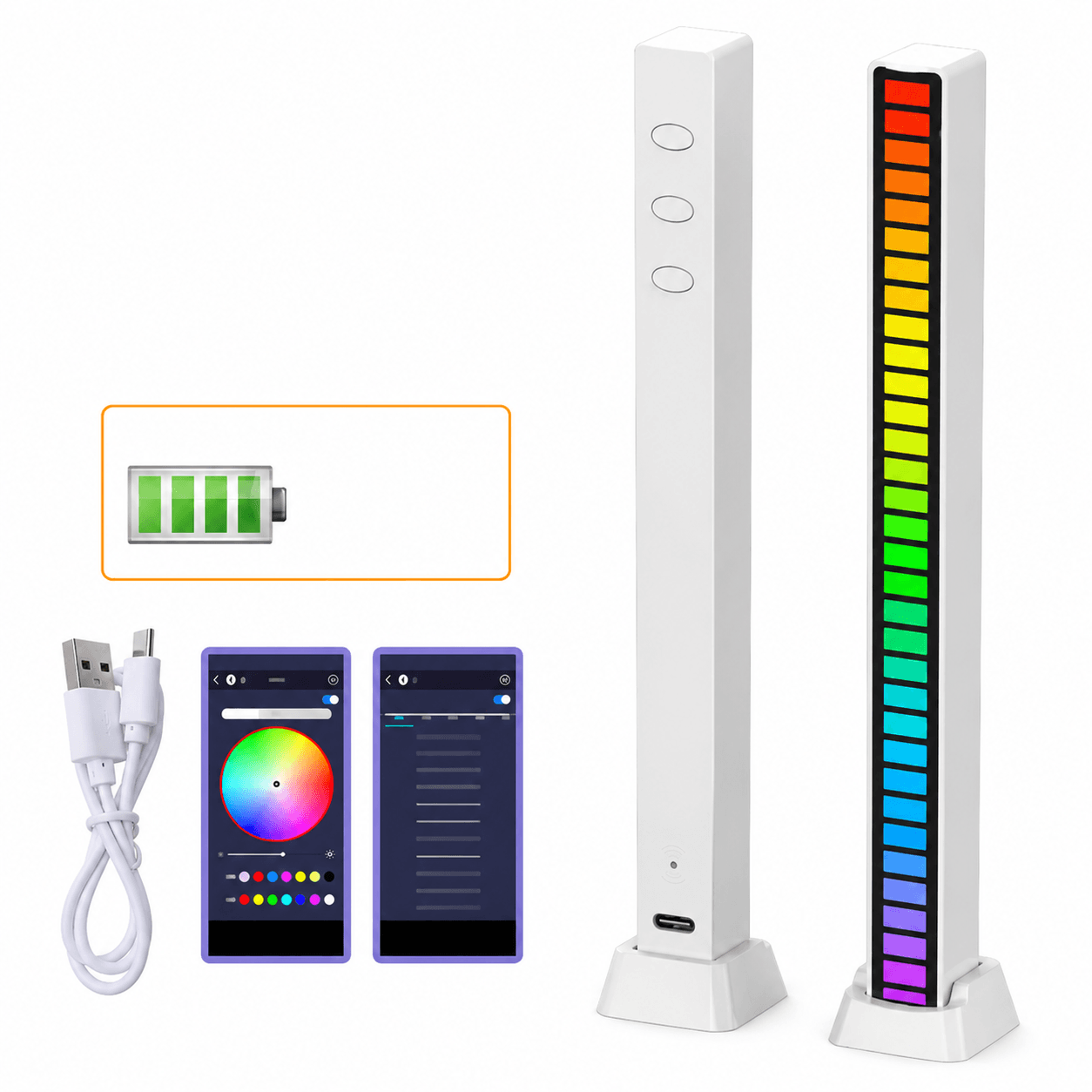 rgb music sync light bar sound activated led ambient lamp for gaming rooms