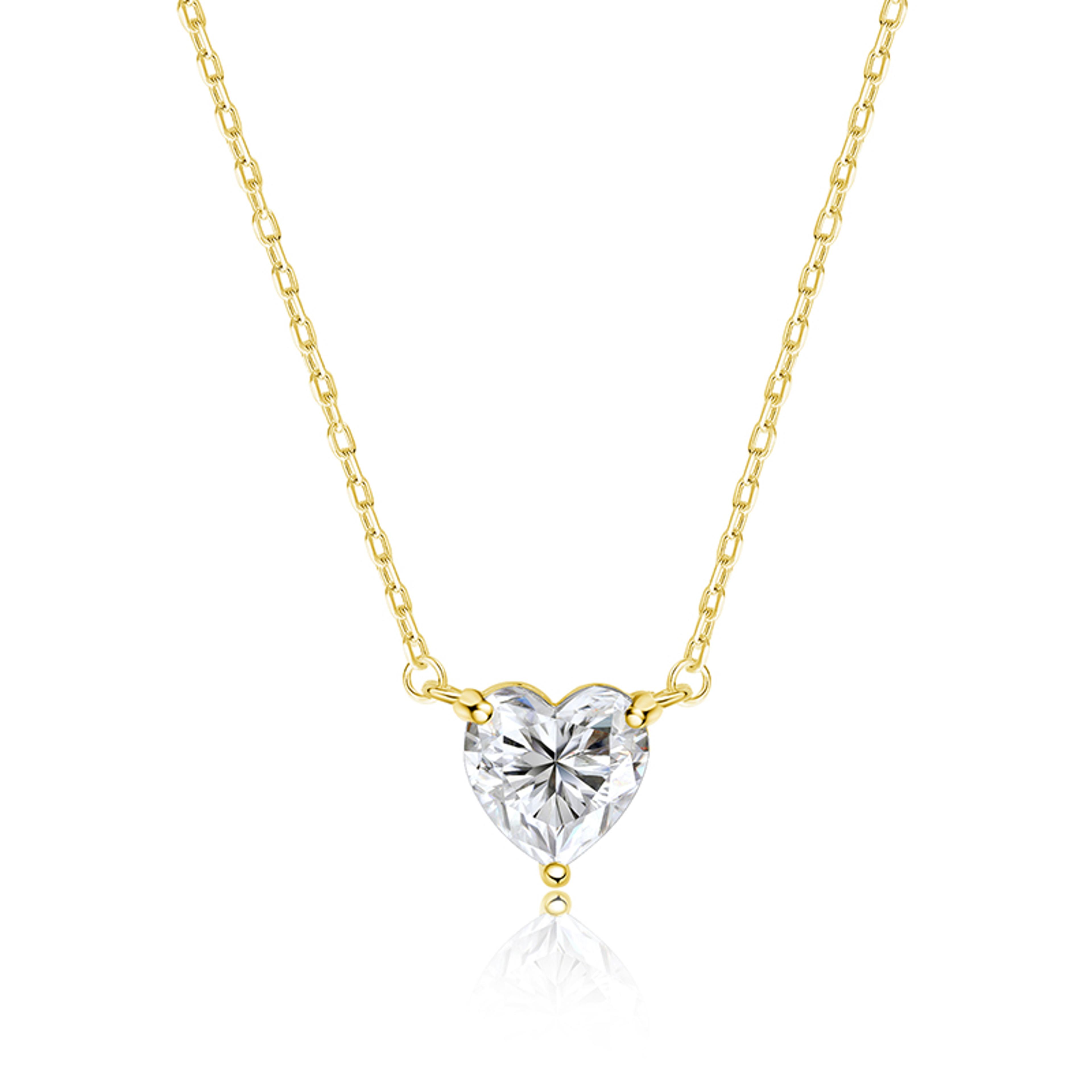 heart cut moissanite necklace for women 1ct 2ct 3ct sterling silver pendant