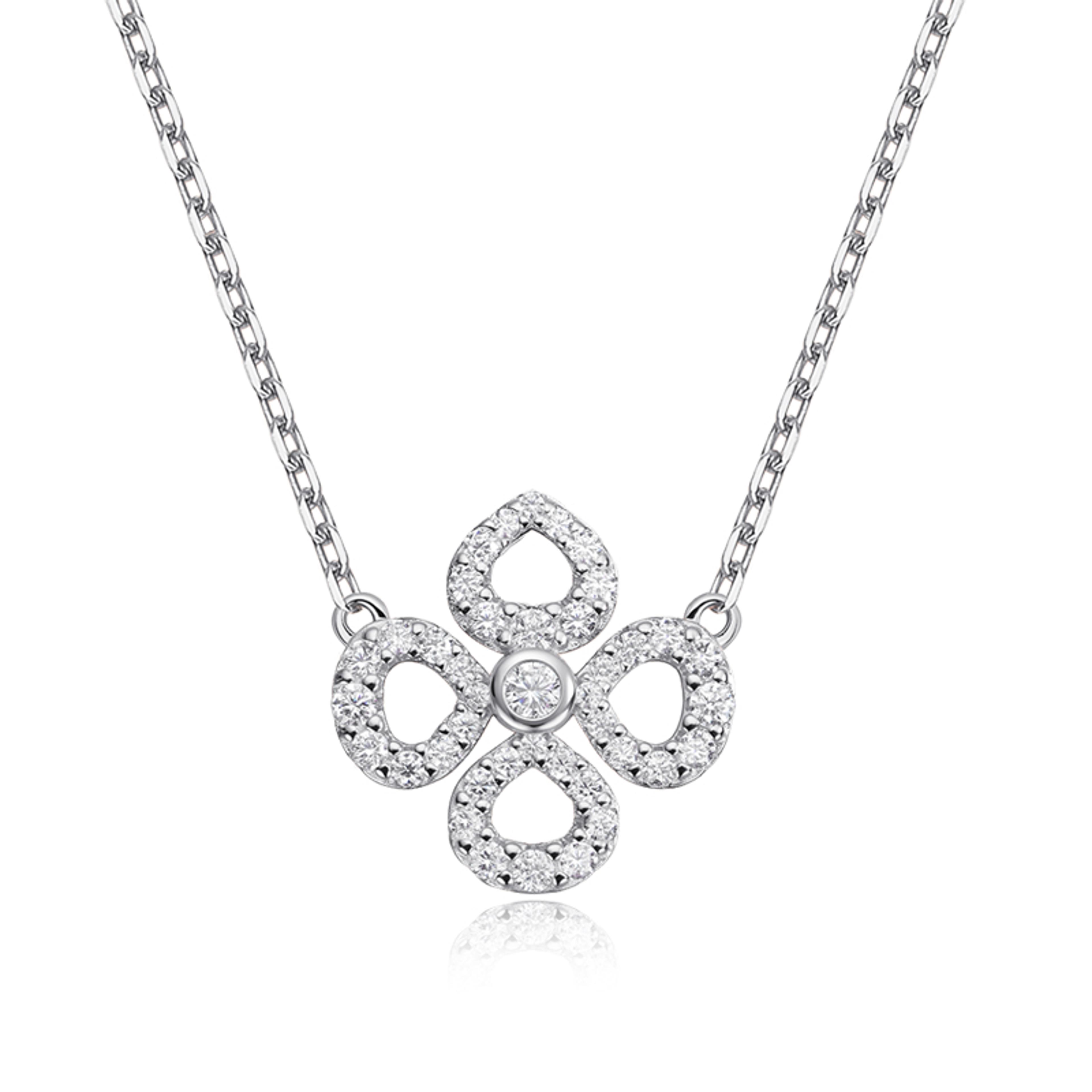 radiant flower moissanite necklace s925 sterling silver pendant for women