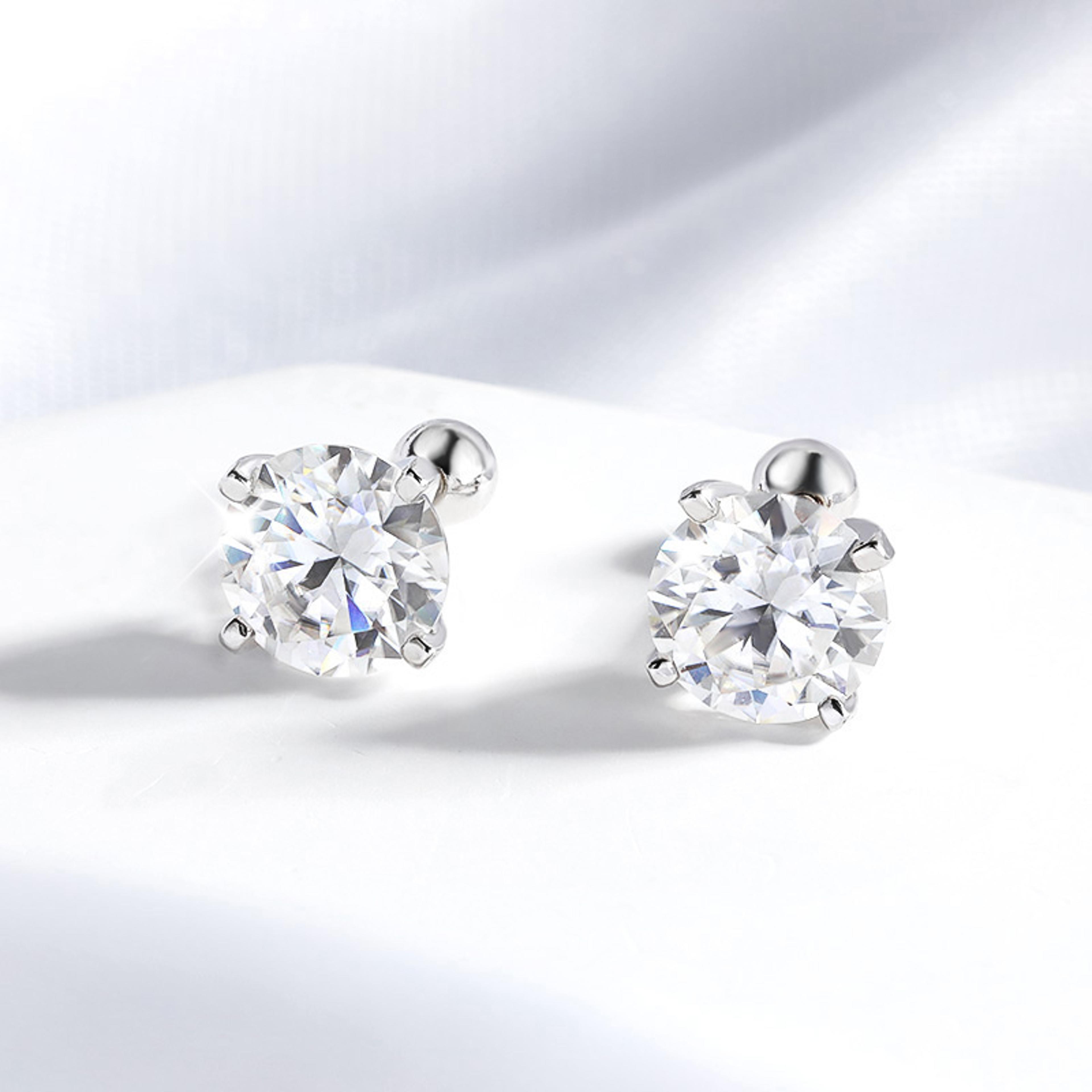 radiant moissanite stud earrings 925 sterling silver screw back