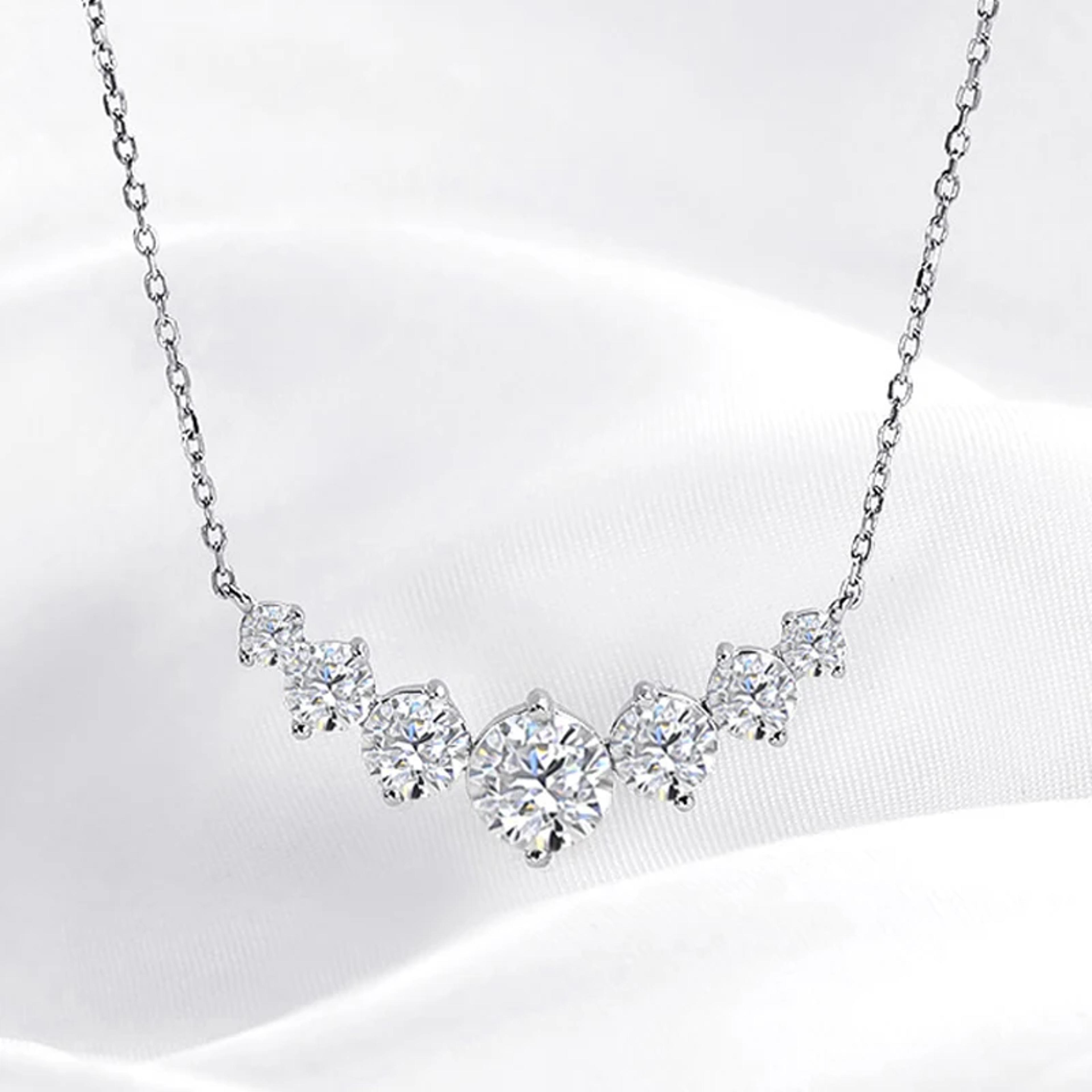 princess cut moissanite necklace for women s925 sterling silver sparkling pendant